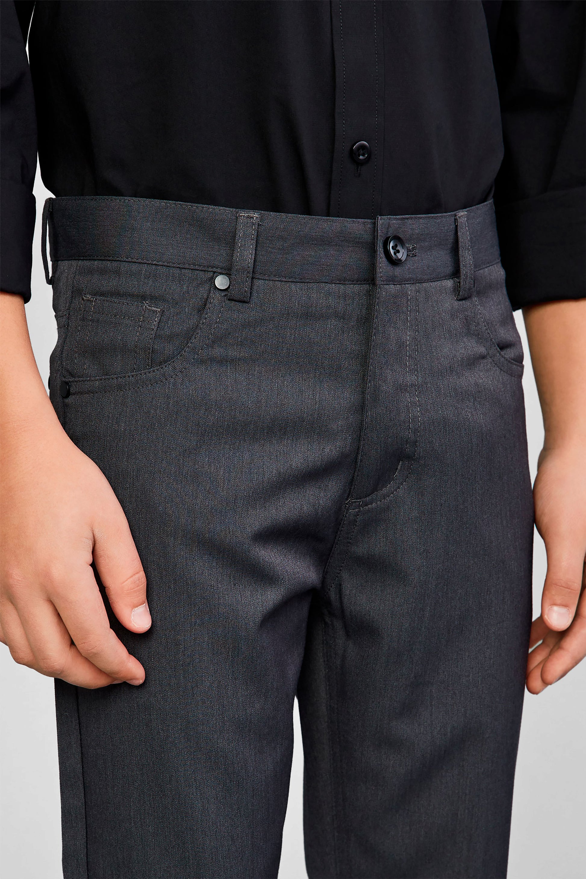 Pantalon habillé coupe moderne - Ado garçon - Aubainerie && GRIS