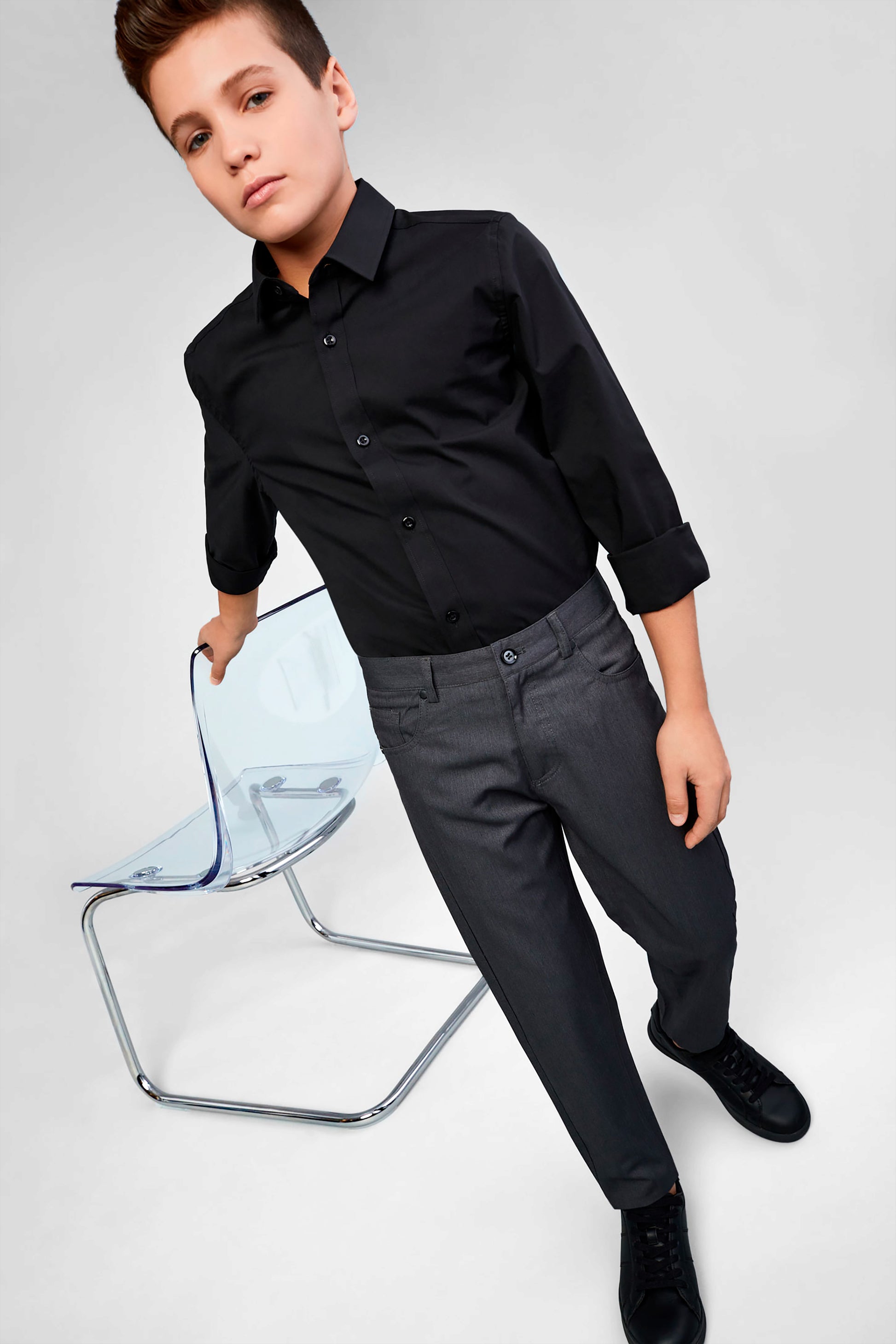 Pantalon habillé coupe moderne - Ado garçon - Aubainerie && GRIS