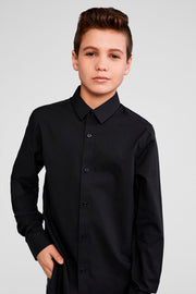 Chemise coupe ajustée - Ado garçon - Aubainerie && NOIR