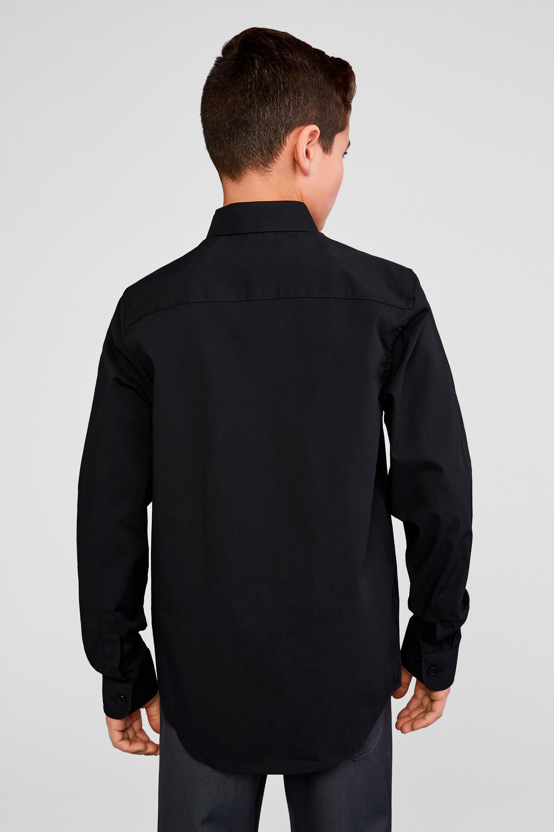 Chemise coupe ajustée - Ado garçon - Aubainerie && NOIR