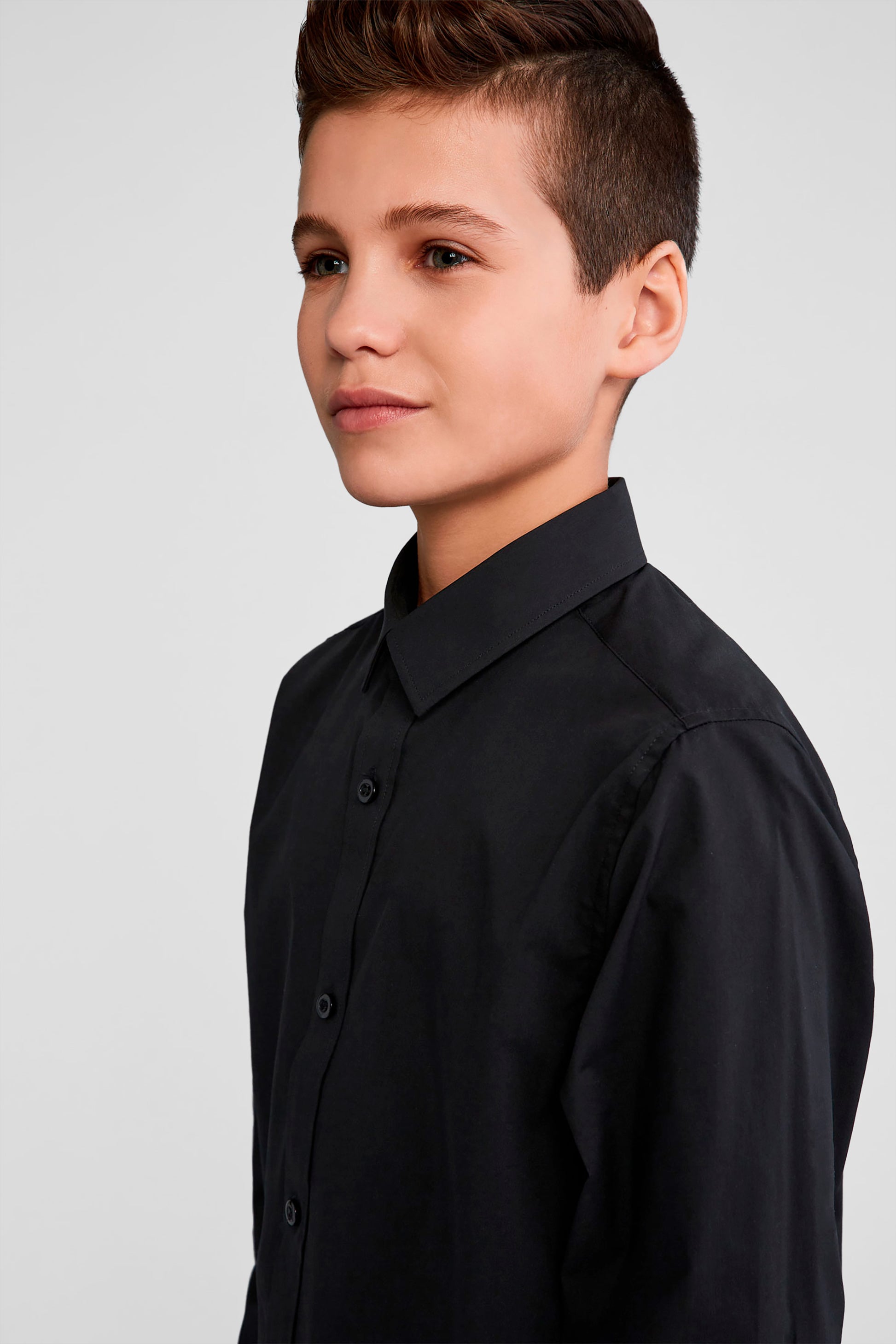 Chemise coupe ajustée - Ado garçon - Aubainerie && NOIR