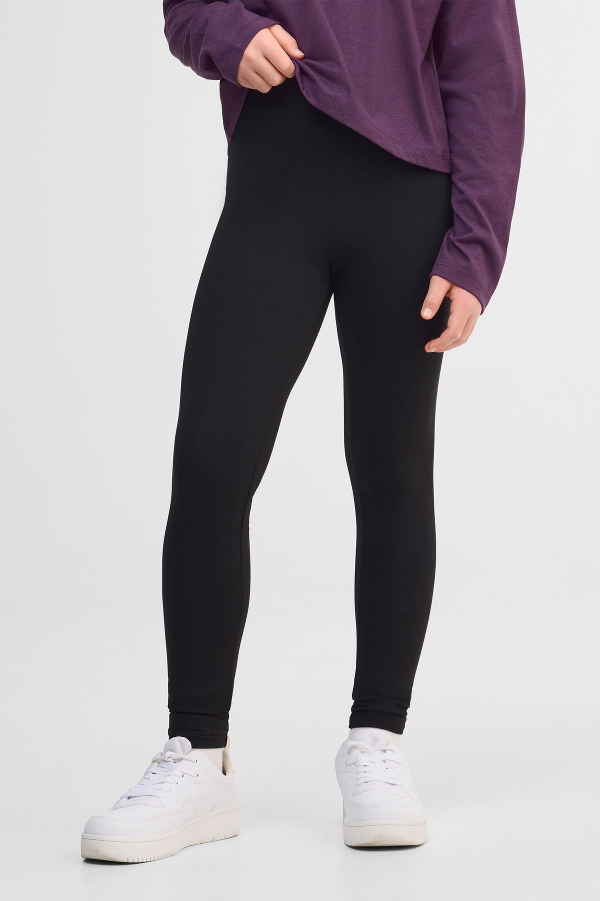 Legging essentiel en coton, 2/25$ - Ado fille && NOIR