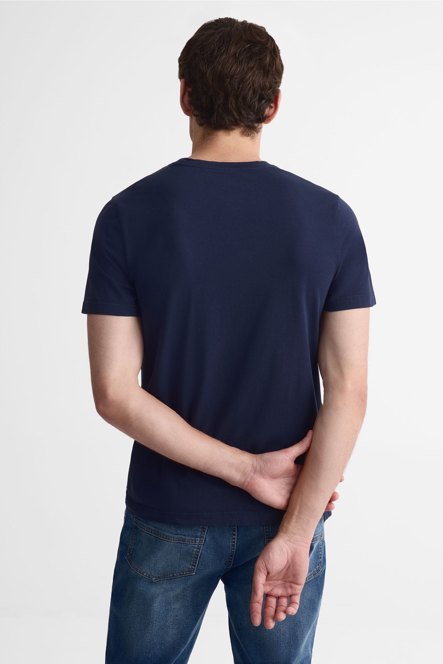 T-shirt col rond coton extensible, 5/50$ - Homme && MARIN