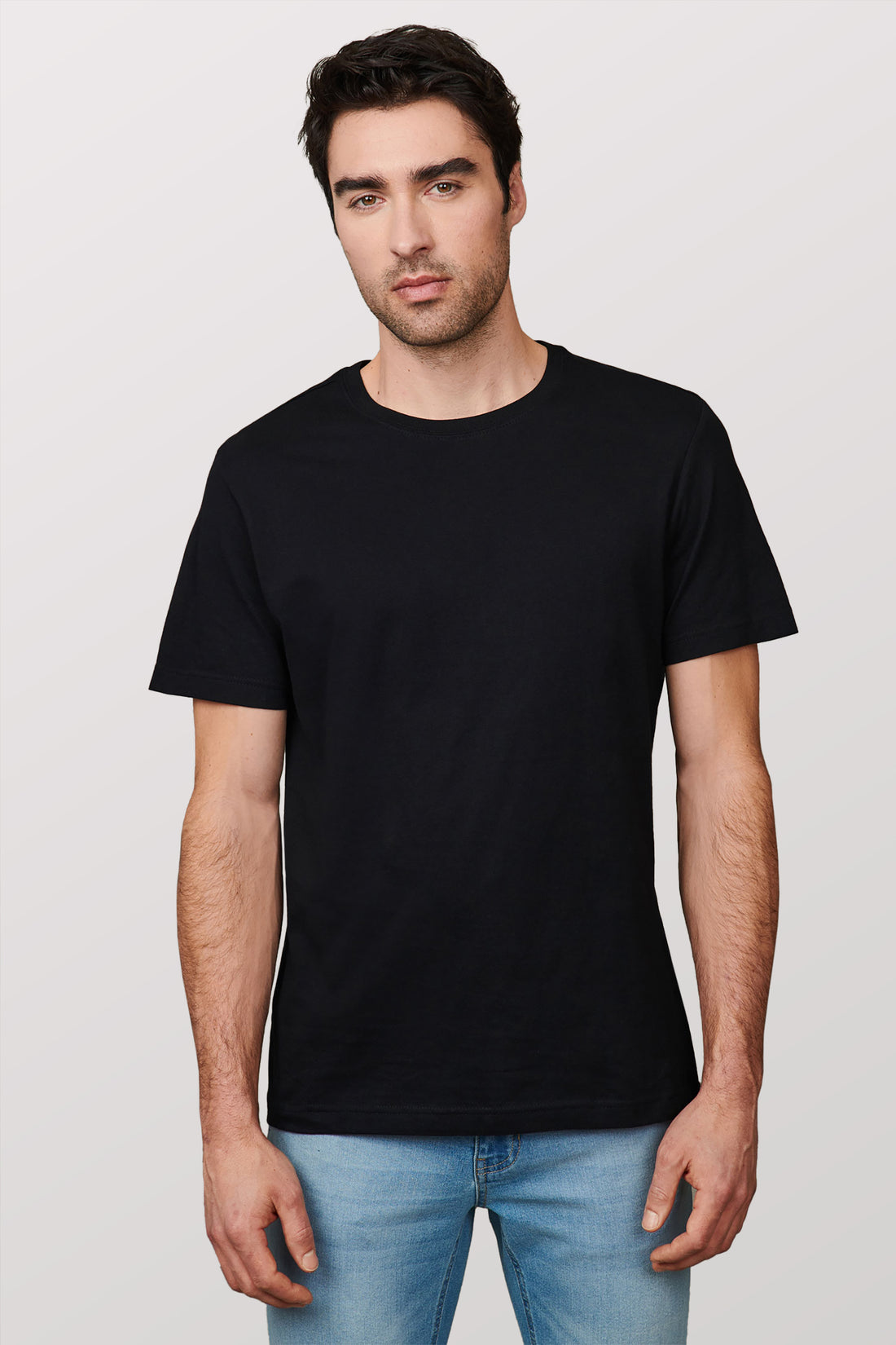 T-shirt col rond, 3/25$ - Homme && NOIR