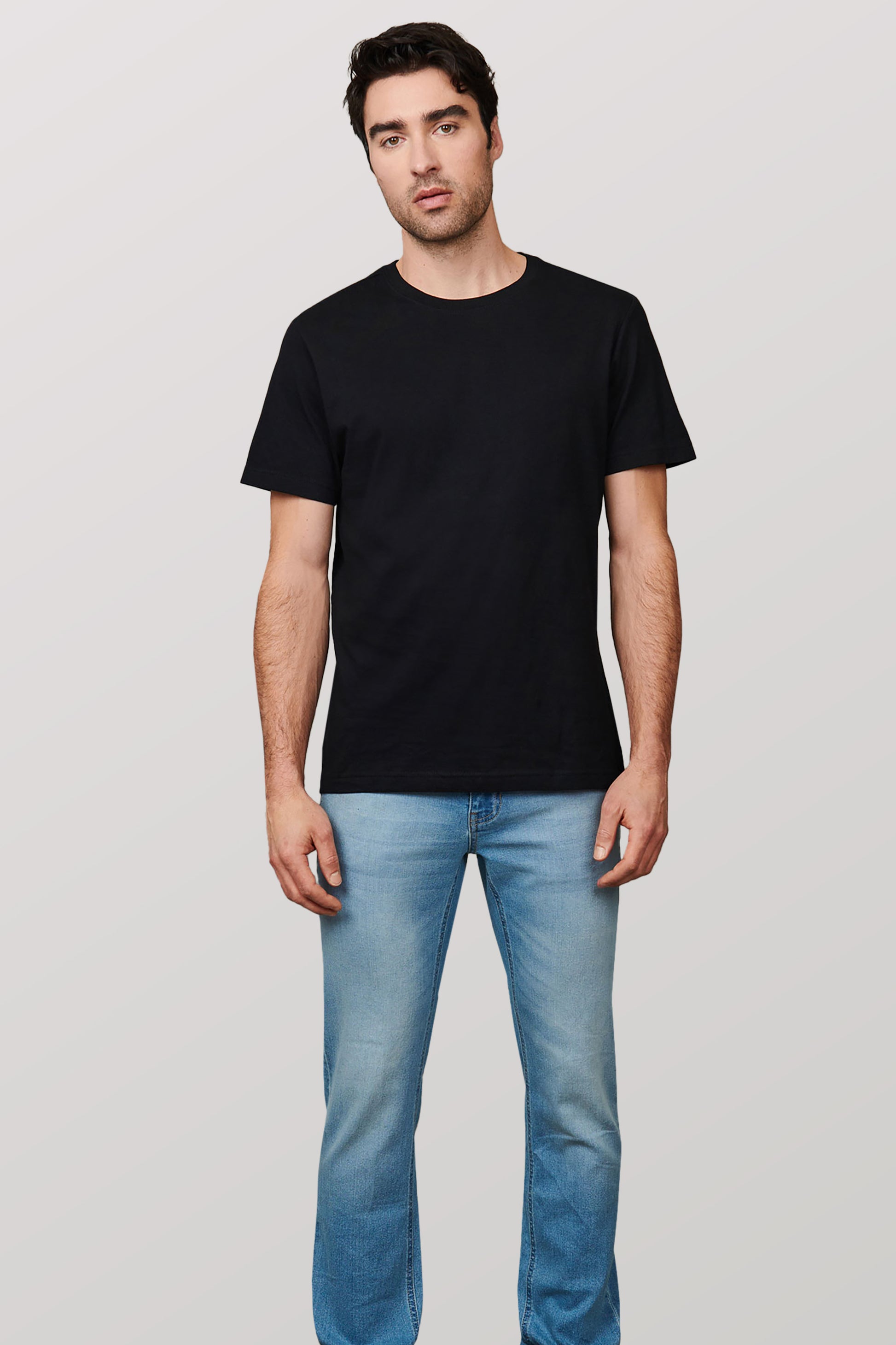 T-shirt col rond, 3/25$ - Homme && NOIR