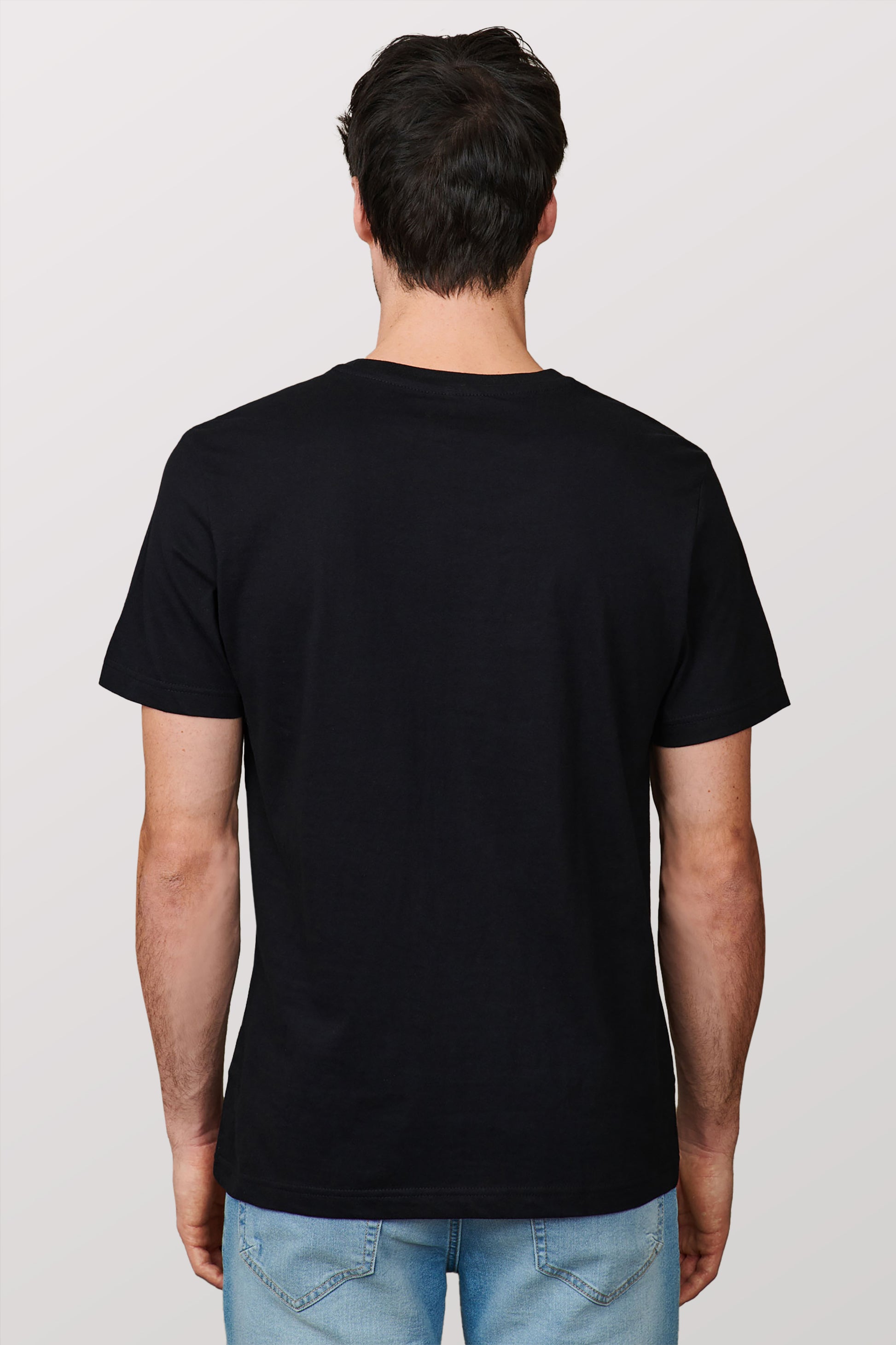 T-shirt col rond, 3/25$ - Homme && NOIR