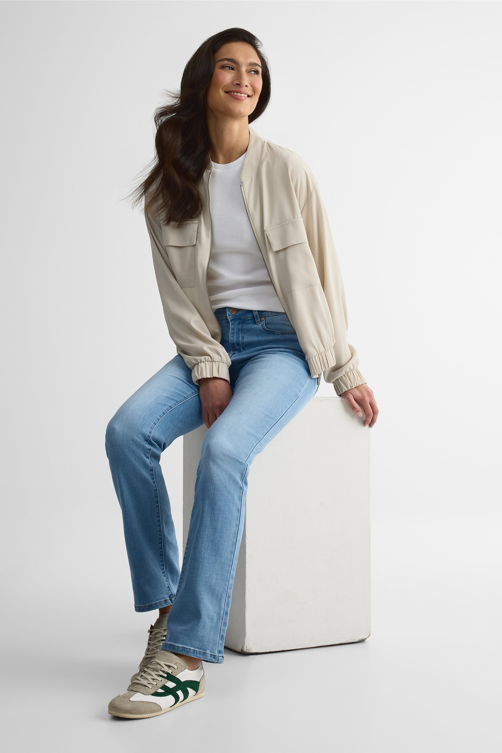 Jeans coupe droite 30'' - Femme && BLEU CLAIR