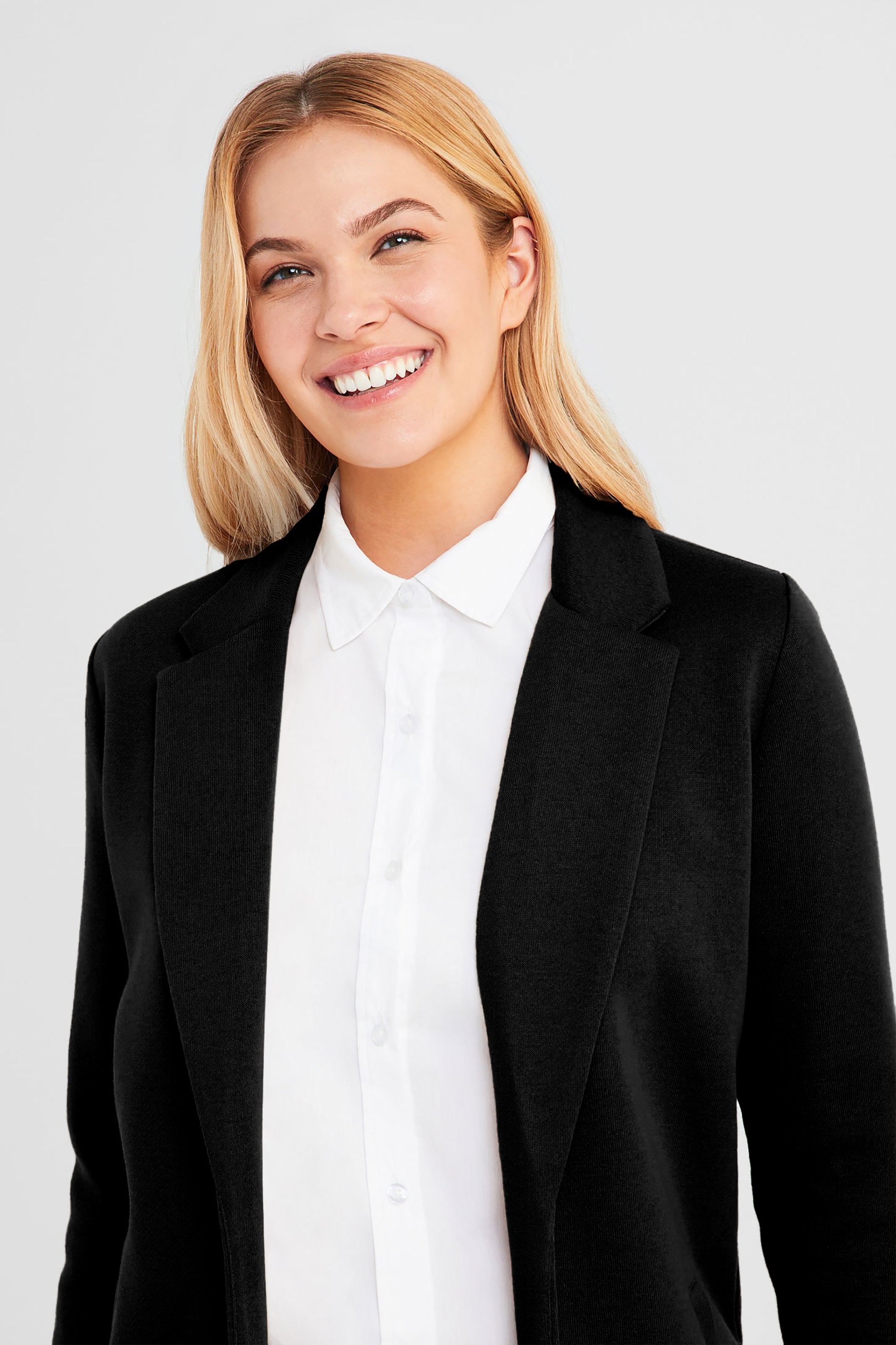 Veste tailleur longue - Femme && NOIR