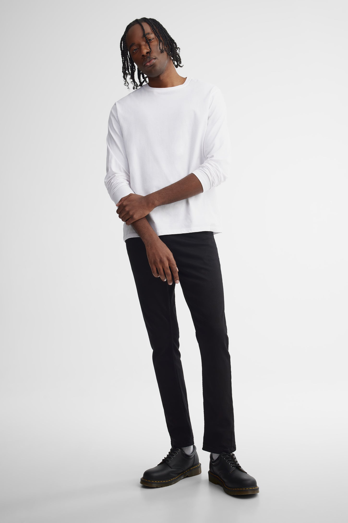 Jeans jambe étroite 30'', coton bio - Homme && NOIR