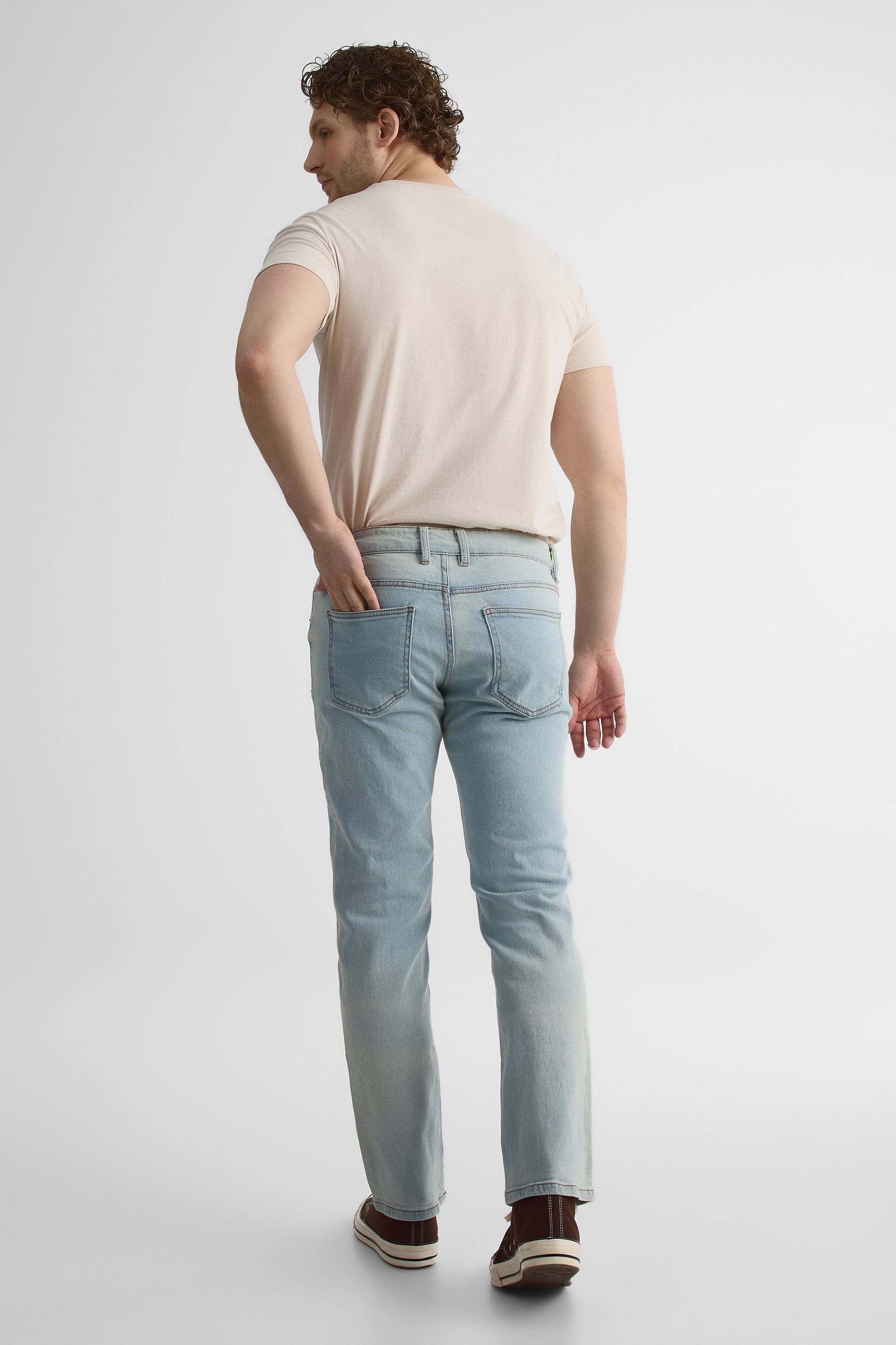 Jeans coupe régulière - Homme && BLEU CLAIR