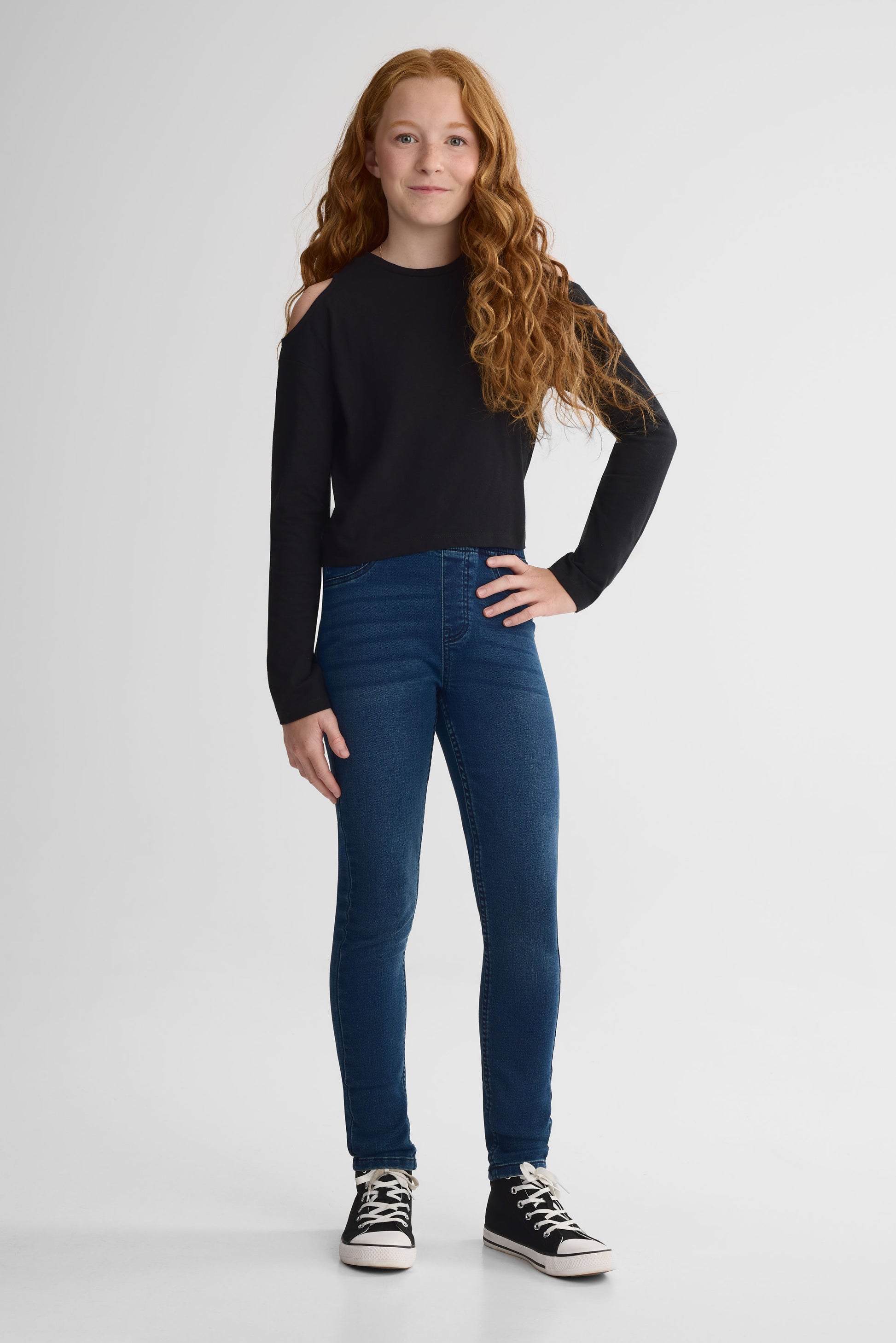 Jegging coupe ajustée - Ado fille && BLEU FONCÉ