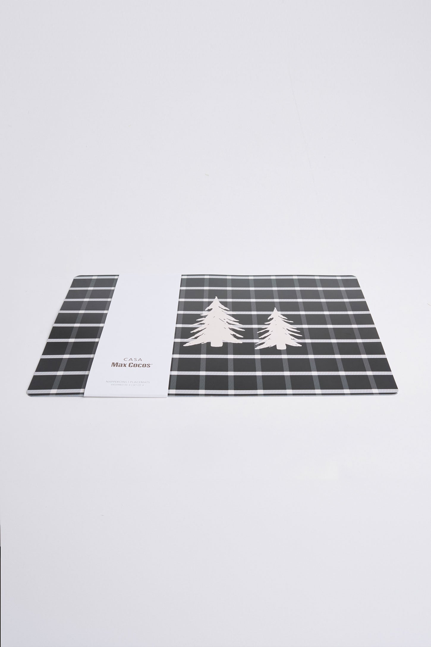 Paquet de 4 napperons 12 x 18'' - Maison && NOIR