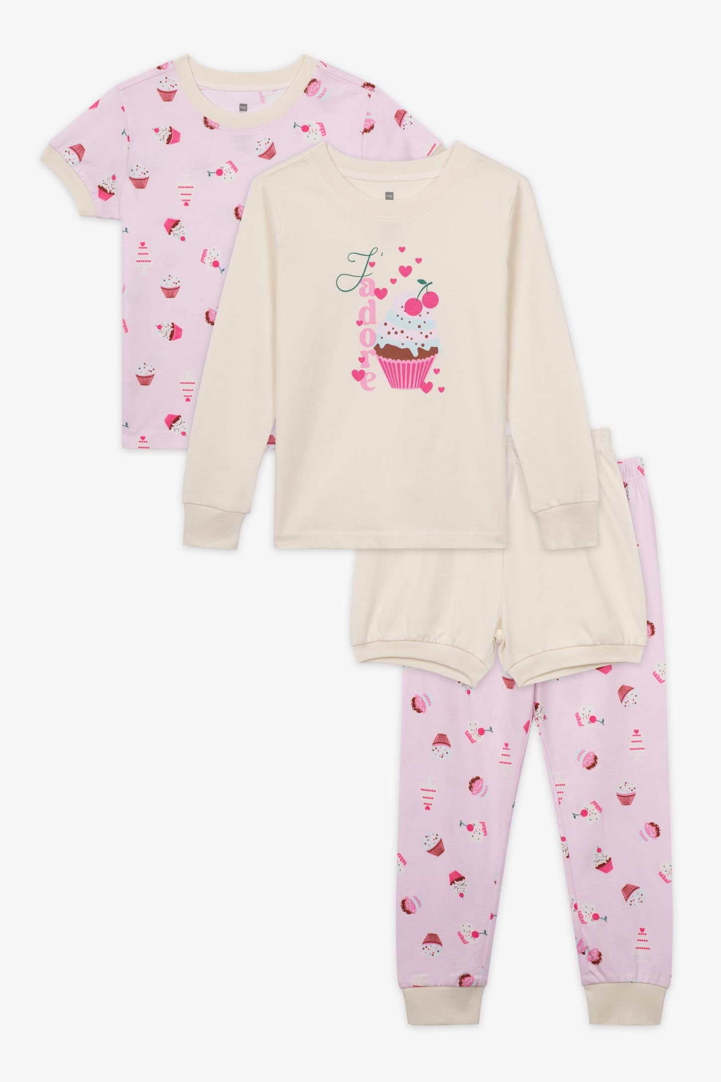 2 Ensemble pyjama à 2 pièces  - Enfant fille && ROSE MULTI