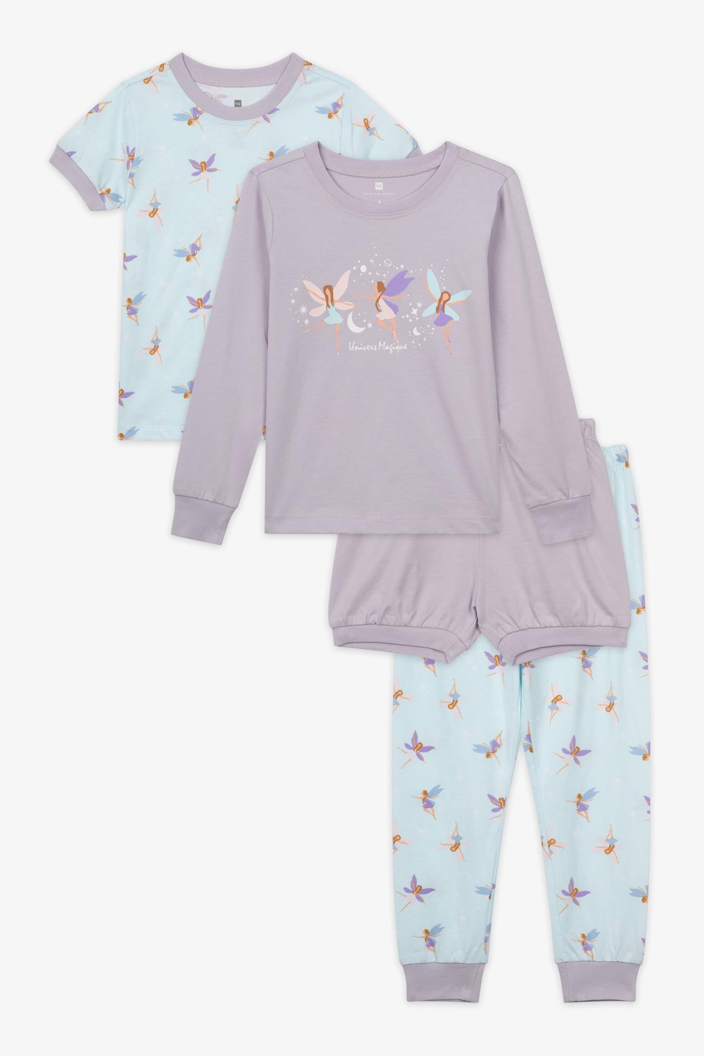 2 Ensemble pyjama à 2 pièces  - Enfant fille && AQUA/MULTI