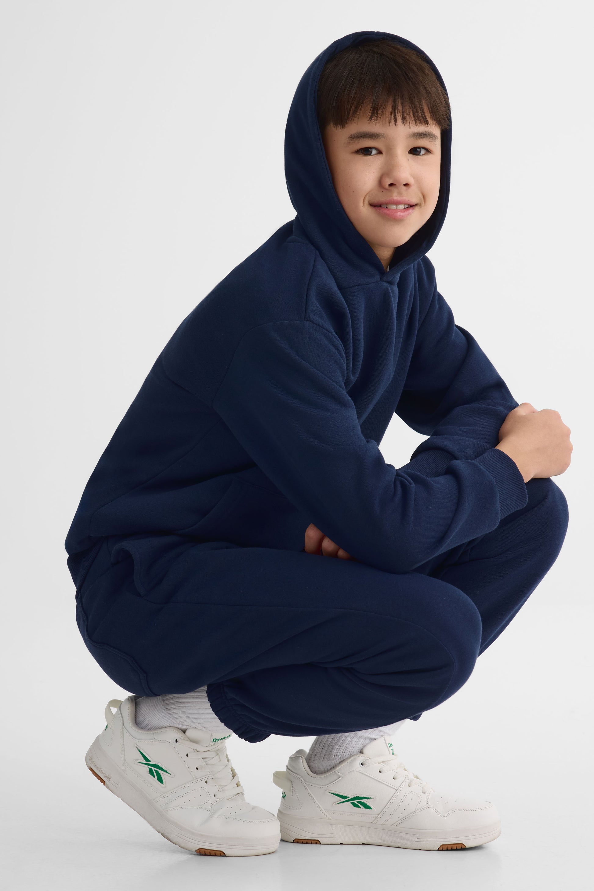 Pantalon jogger élastique en coton - Ado garçon && MARIN