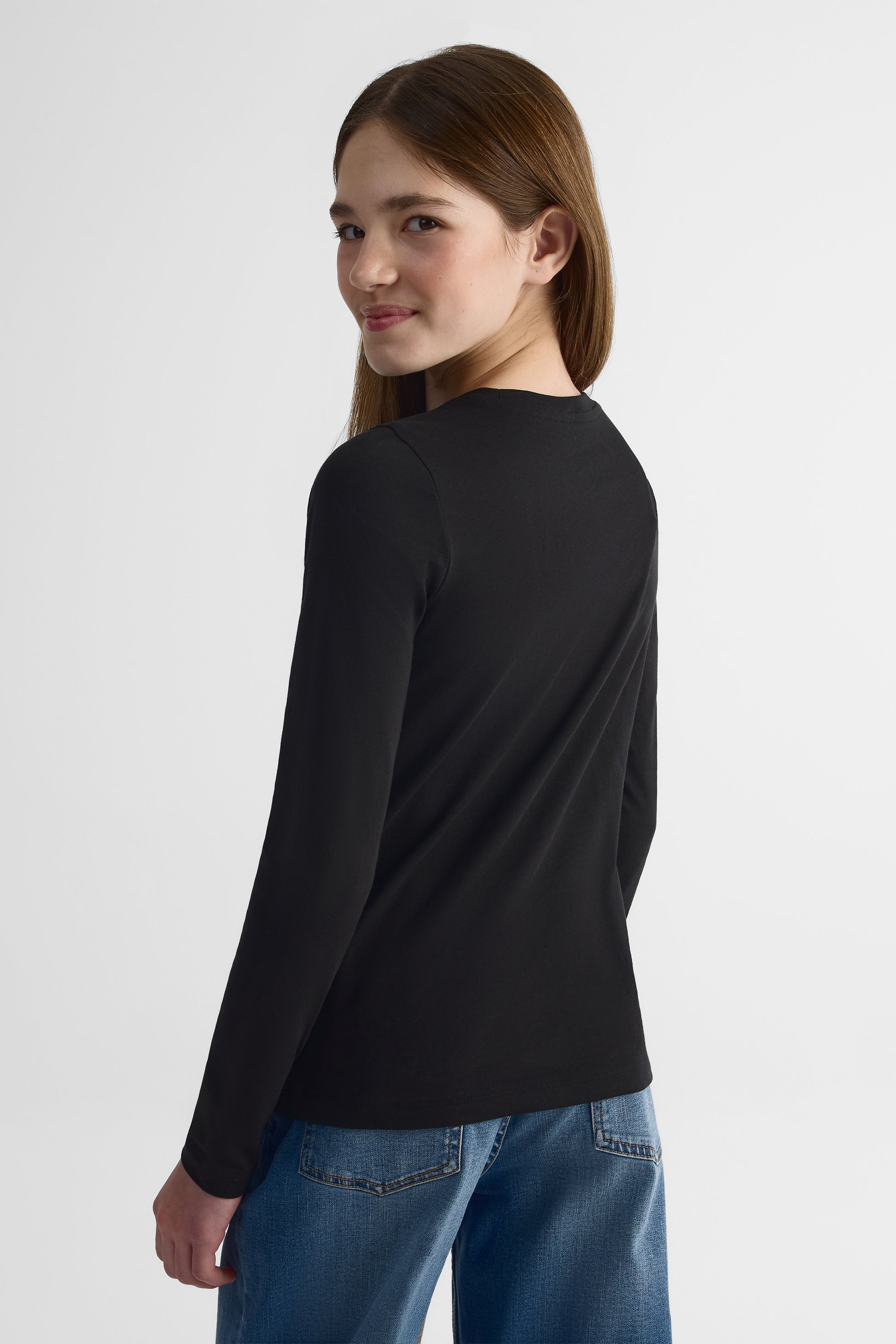 Chandail col rond manches longues coton - Ado fille - Aubainerie
