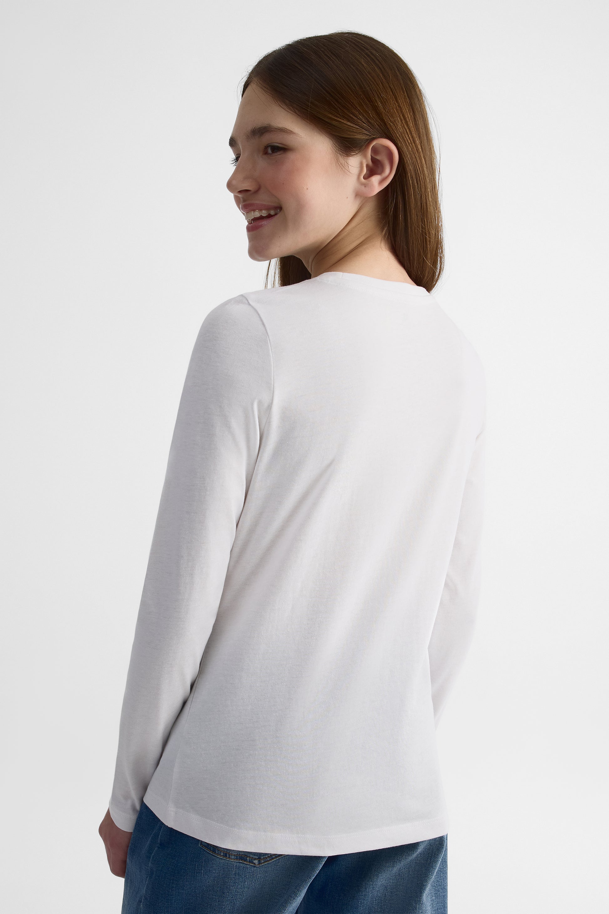 Chandail col rond manches longues coton - Ado fille - Aubainerie