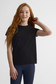 T-shirt col rond coton - Ado fille - Aubainerie && NOIR