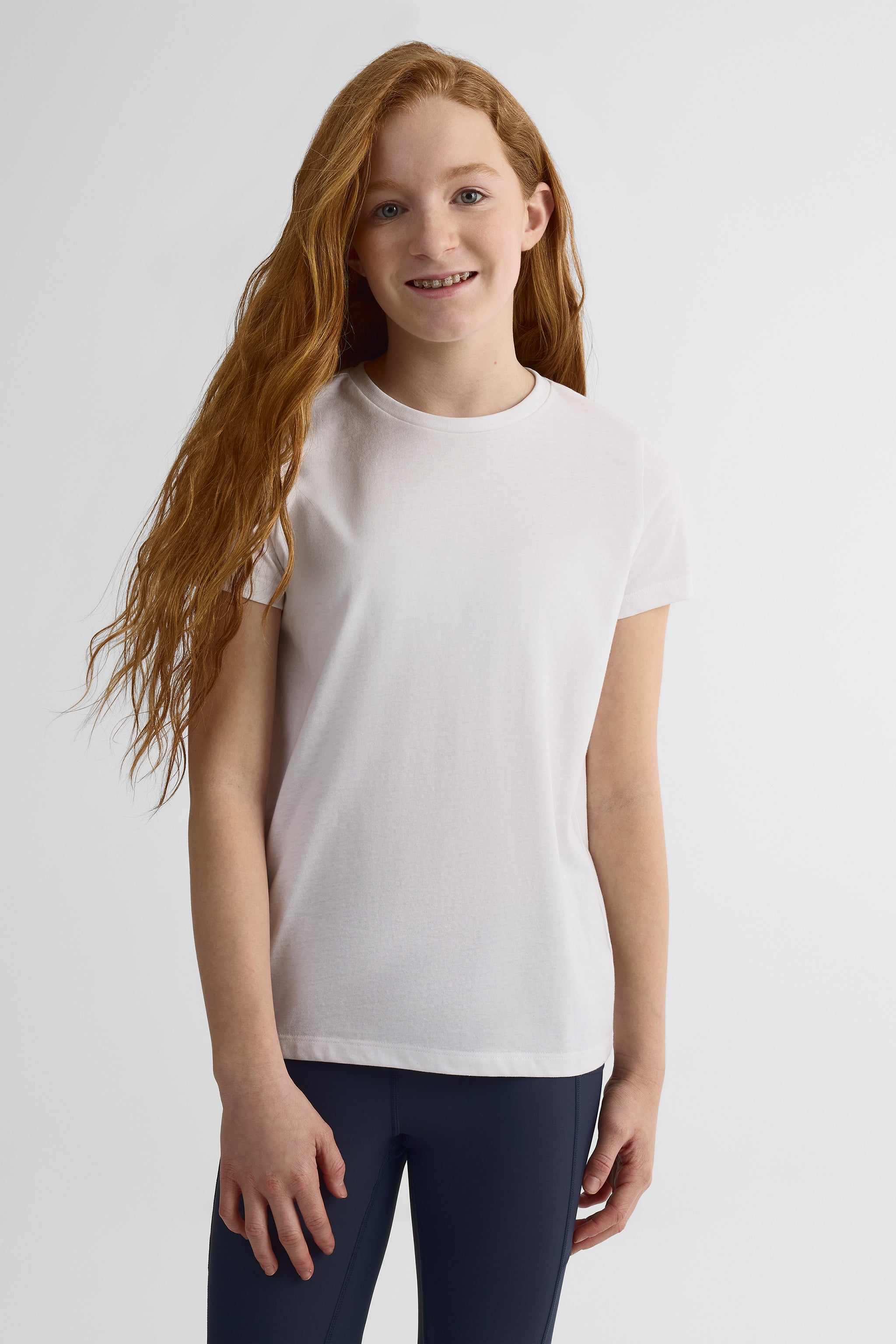 T-shirt col rond coton - Ado fille - Aubainerie && BLANC