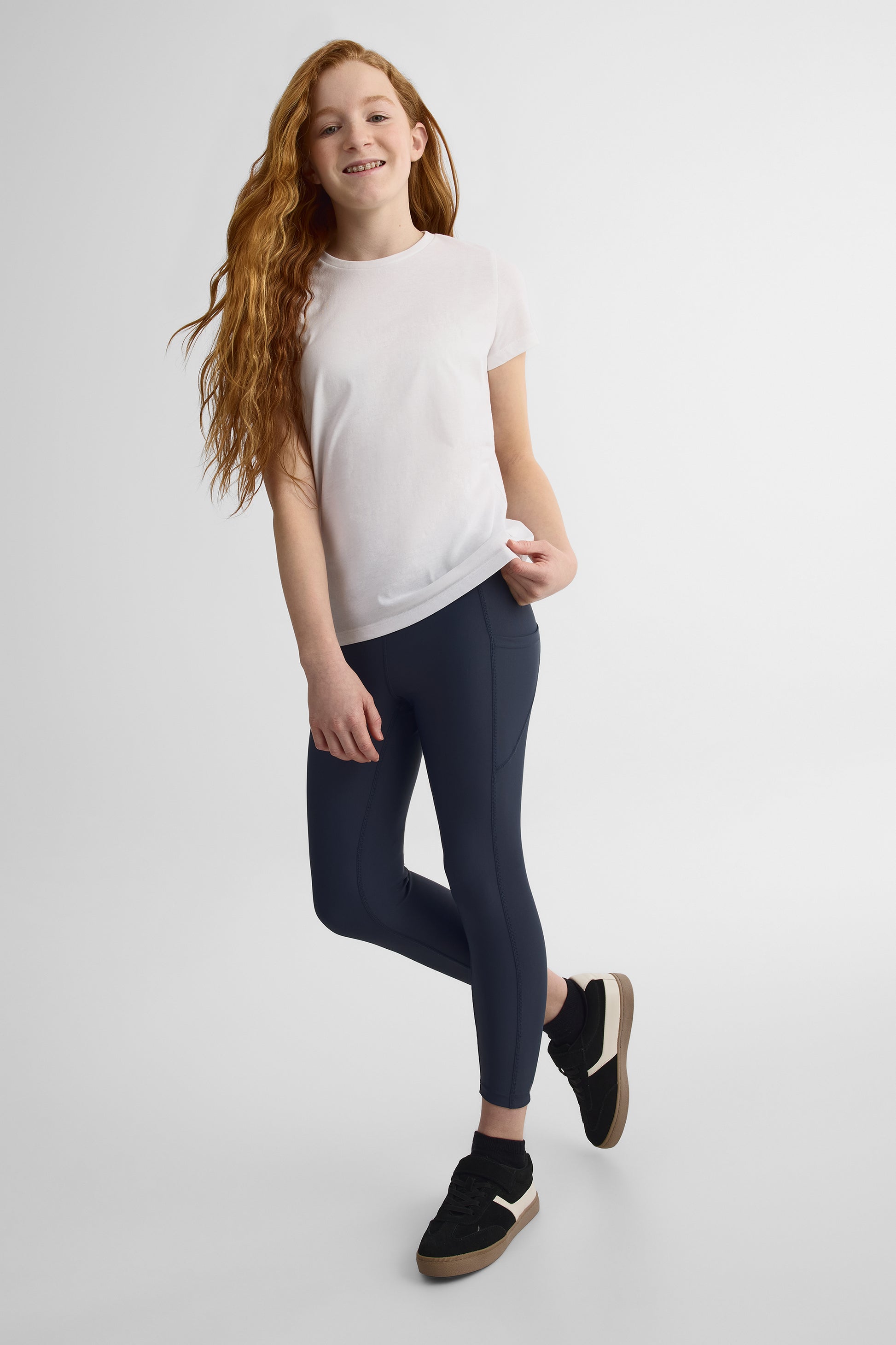 T-shirt col rond coton - Ado fille - Aubainerie && BLANC