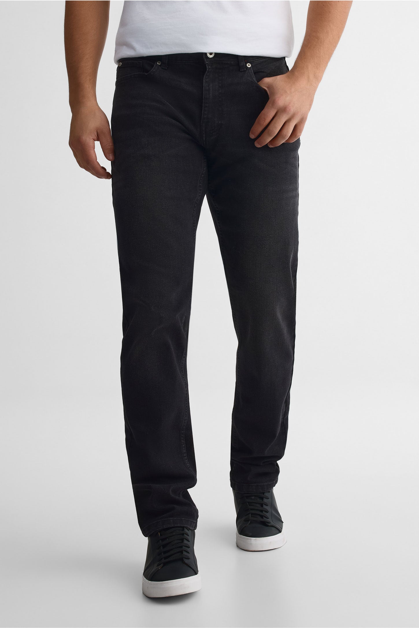 Jeans jambe droite - Homme && CHARBON
