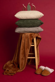 Coussin texturé 18x18 && VERT FORET