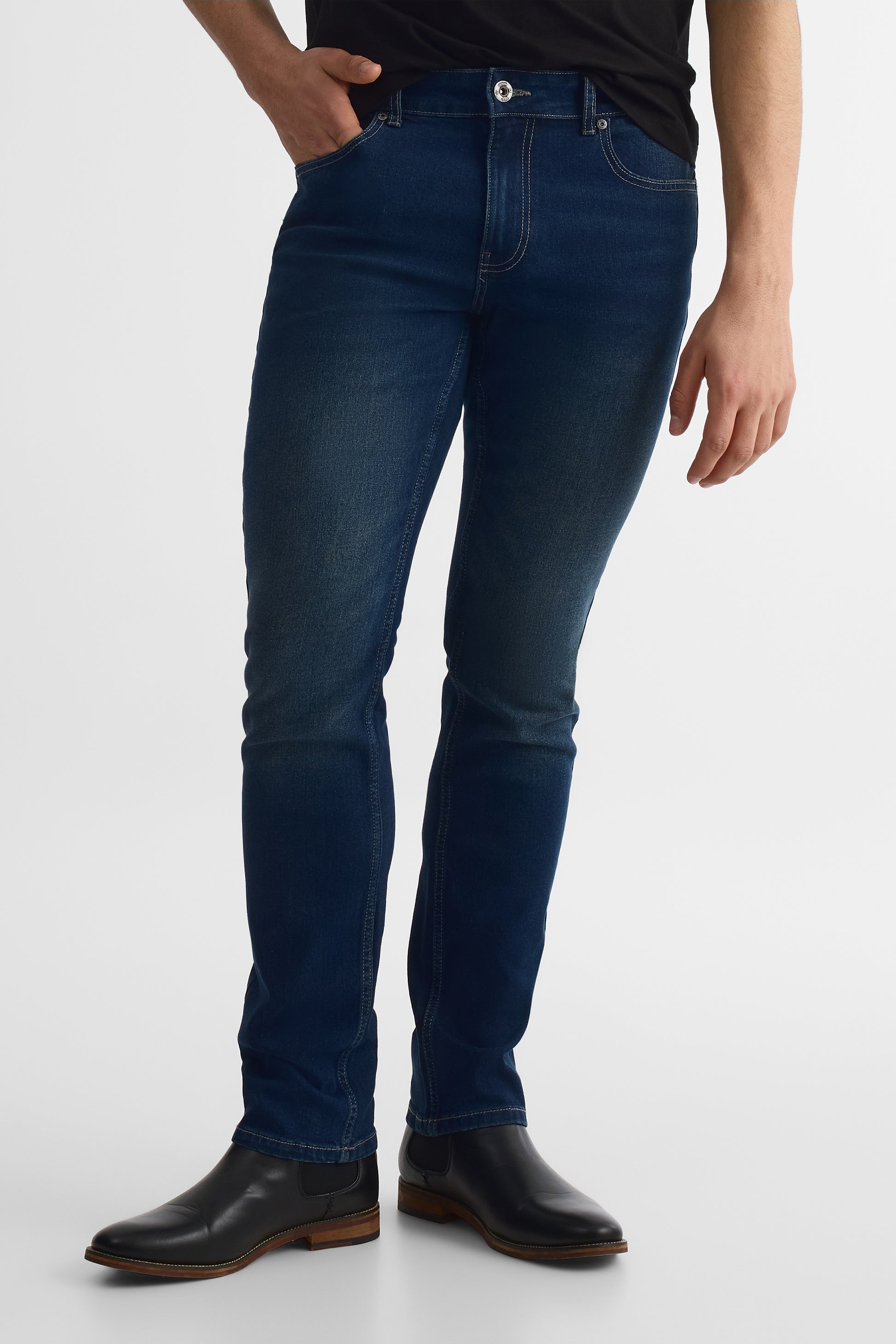 Jeans coupe ajustée 34'' - Homme && INDIGO