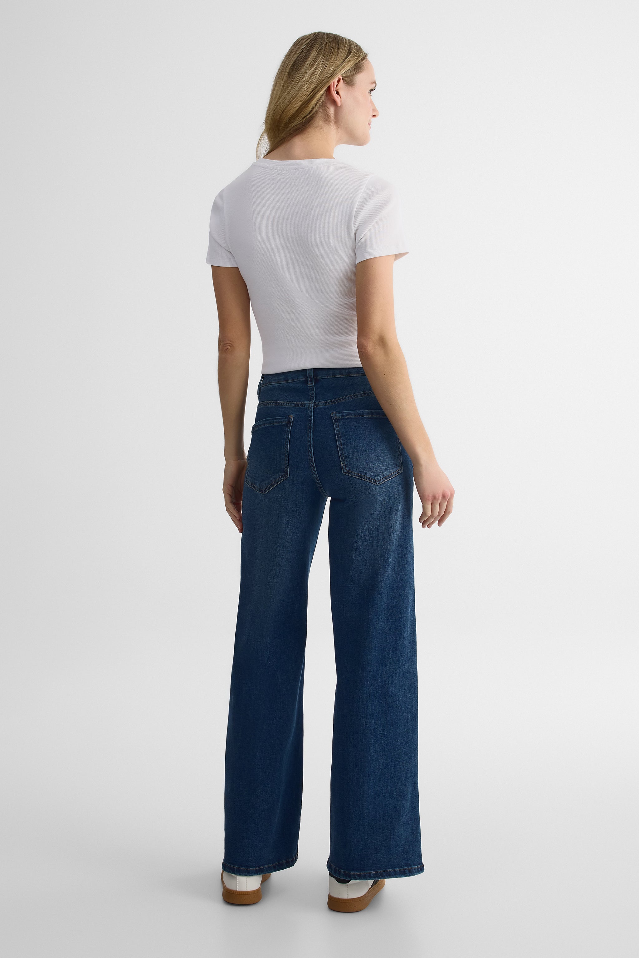 Jeans jambe large 30'' - Femme && BLEU MOYEN