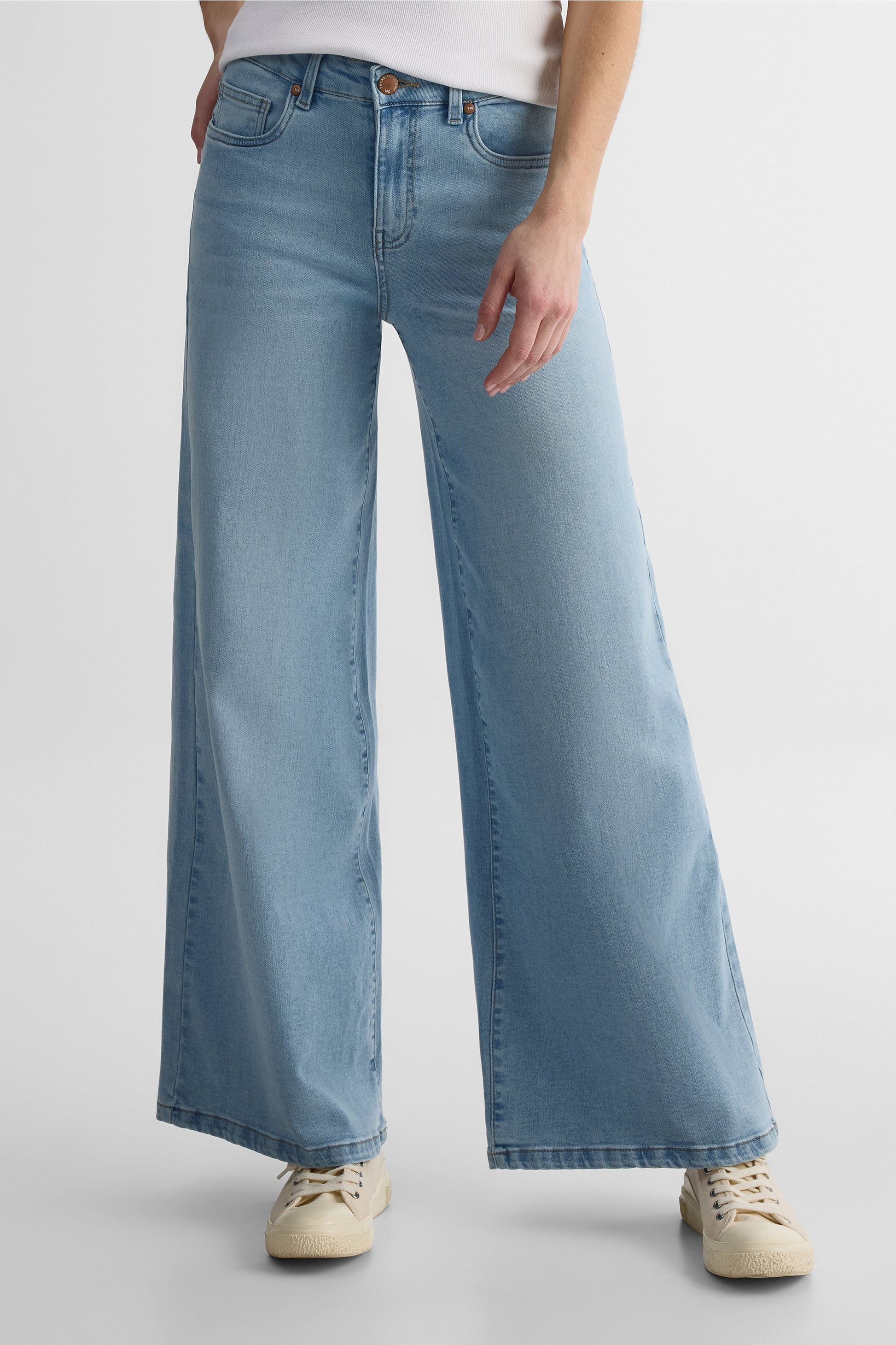 Jeans jambe large 30'' - Femme && BLEU CLAIR