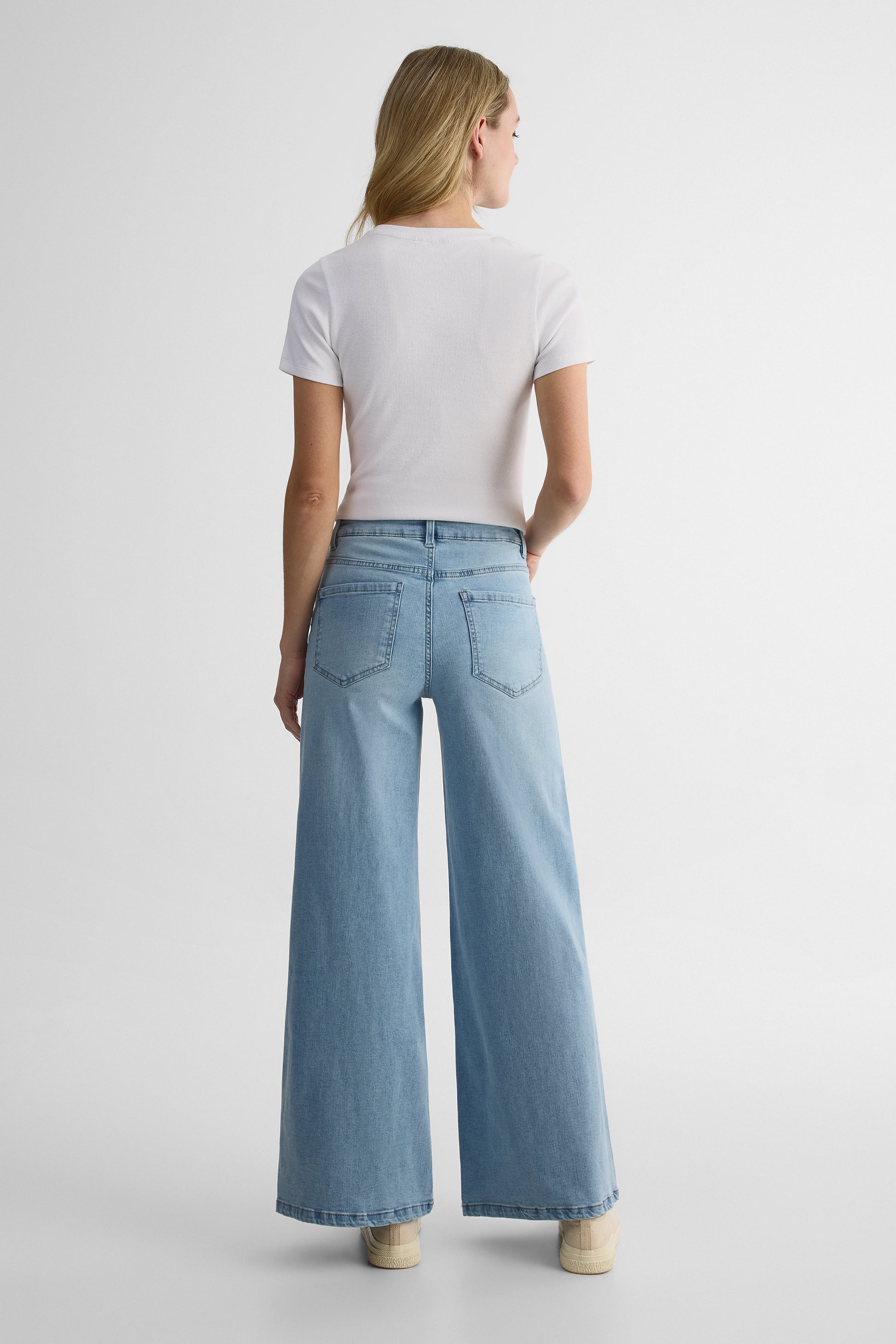 Jeans jambe large 30'' - Femme && BLEU CLAIR