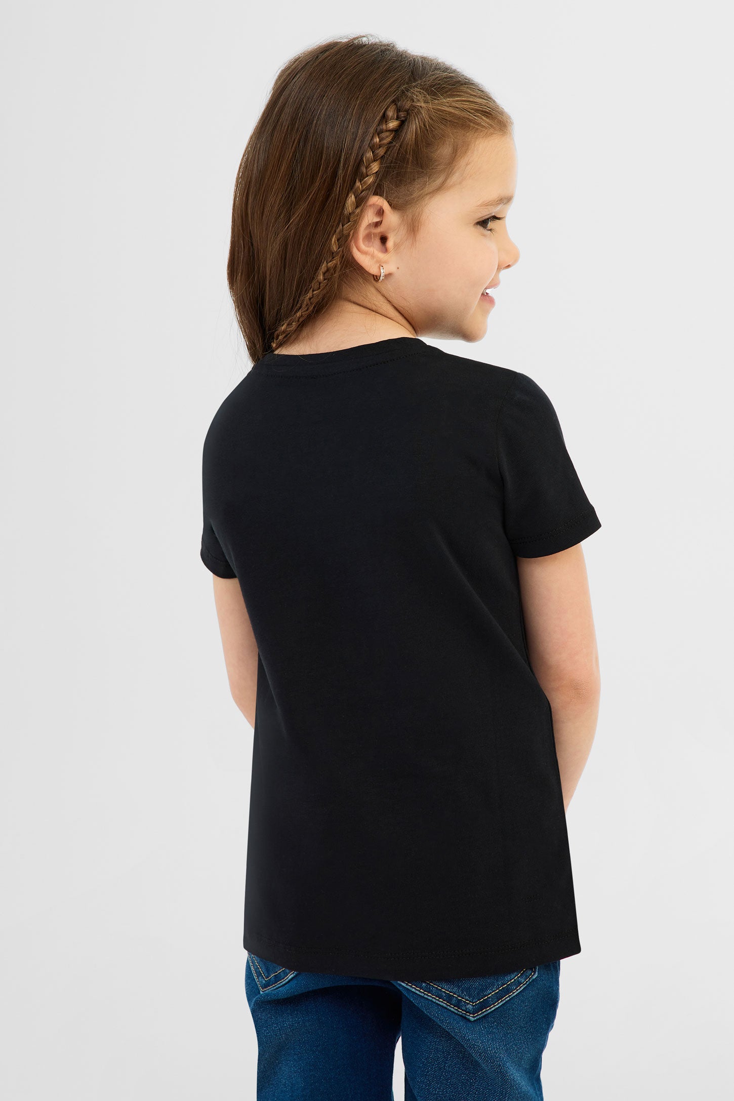 T-shirt en coton, 2/20$ - Enfant fille && NOIR