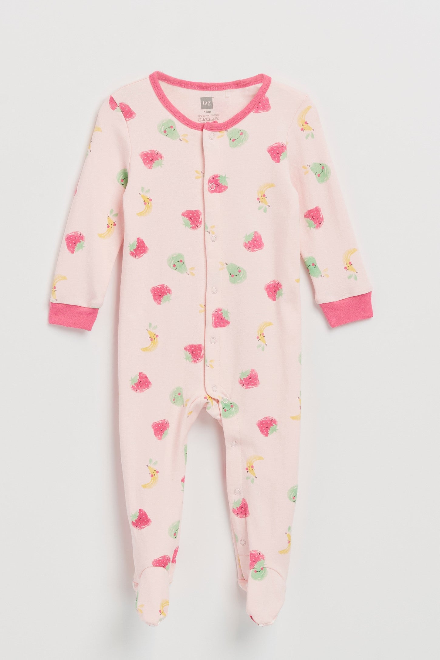 Pyjama à pattes - Bébé fille && ROSE FONCE
