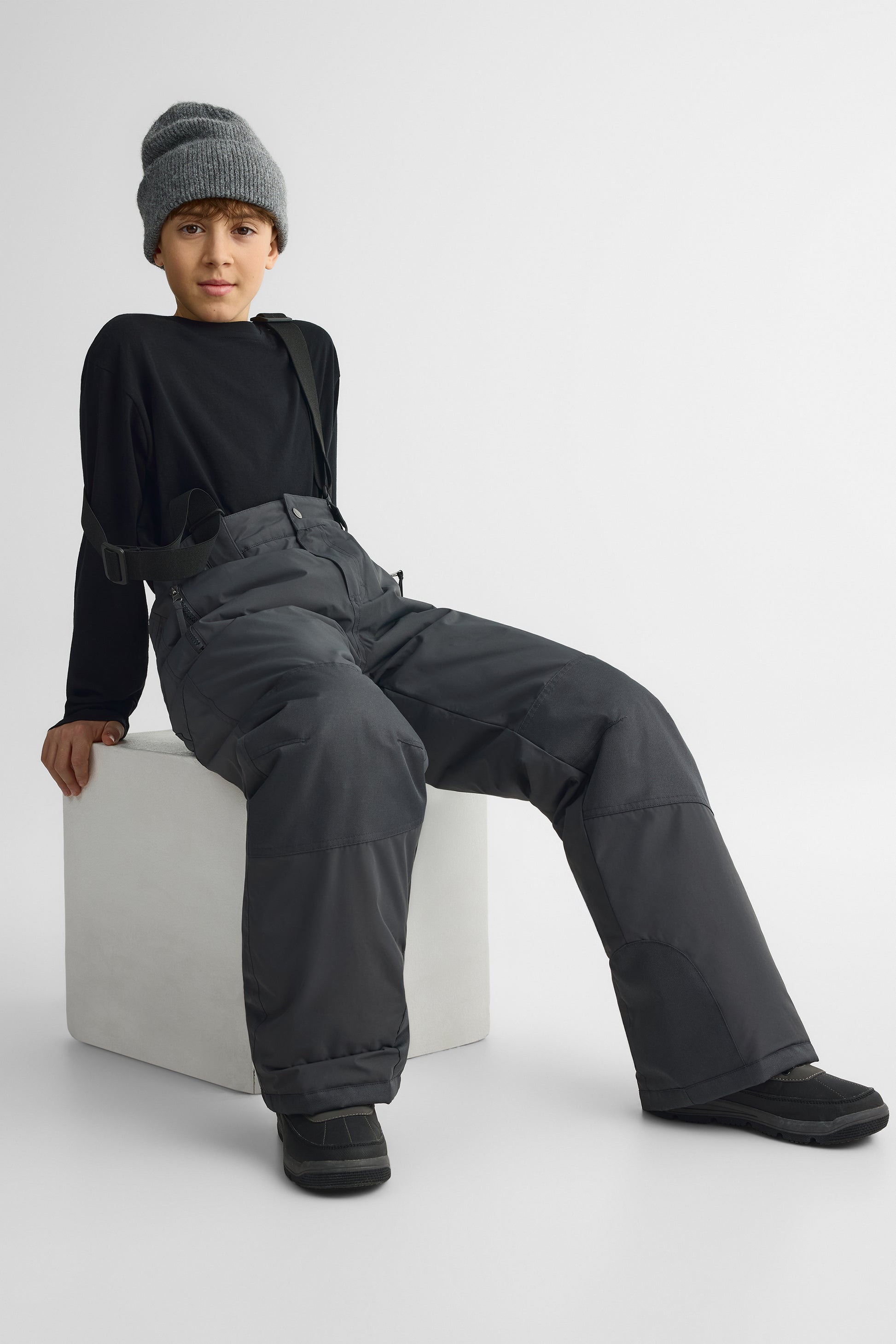 Salopette d'hiver isolée grise - Ado garçon && GRIS FONCE