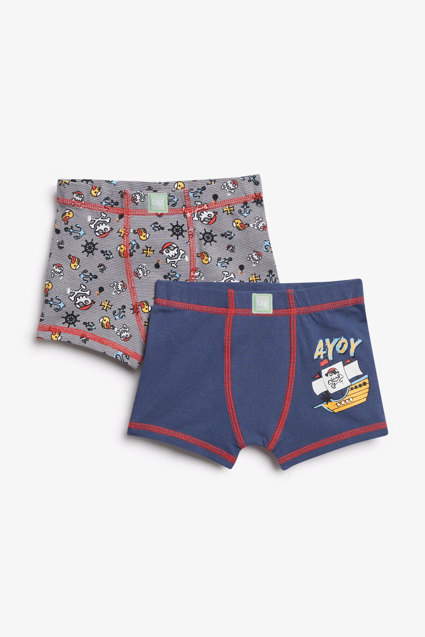 Lot de deux paires de caleçons - Enfant garçon && GRIS PALE