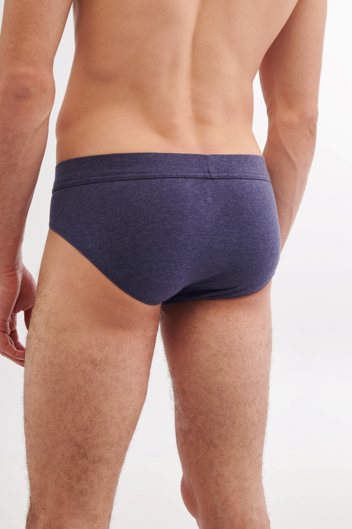 Slip en coton pima - Homme && BLEU MIXTE