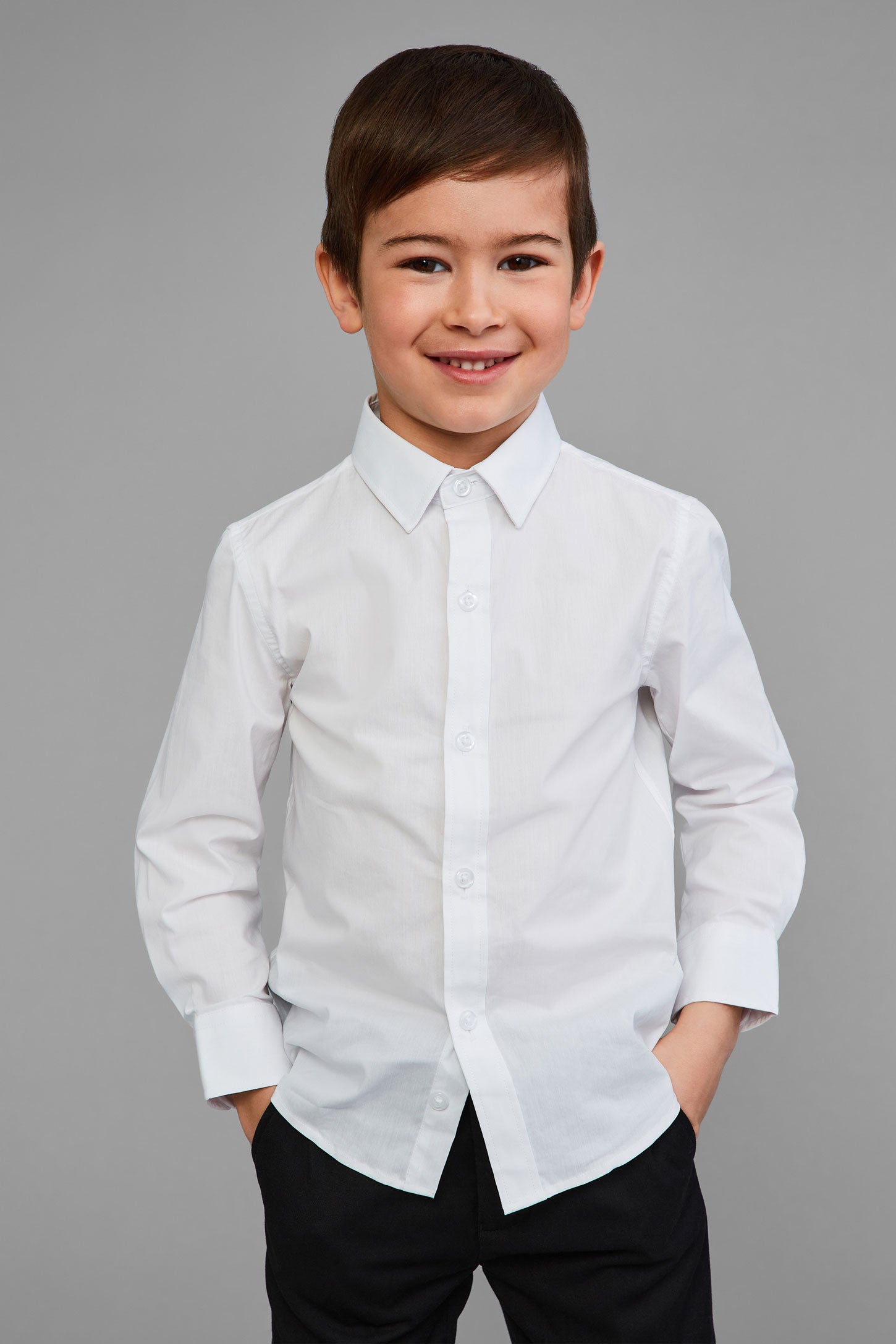 Chemise en coton - Enfant garçon && BLANC