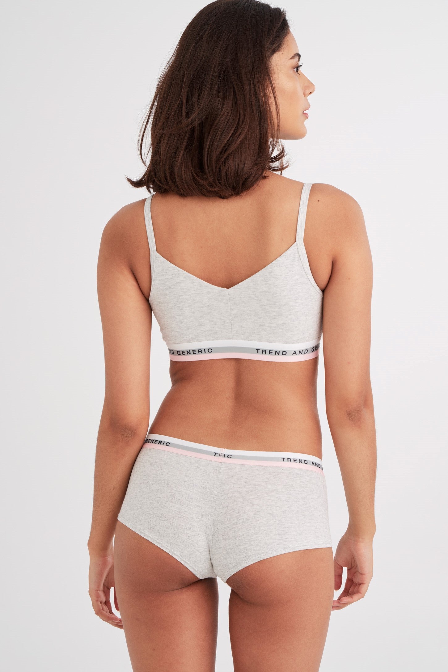 Bralette encolure réversible - Femme && GRIS MIXTE