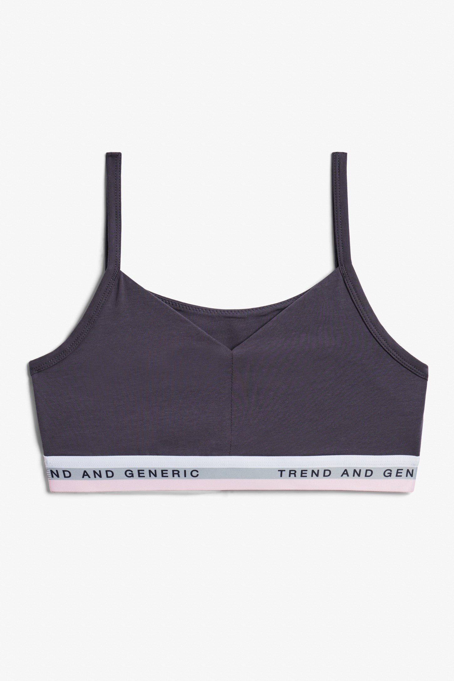Bralette encolure réversible - Femme && GRIS ACIER
