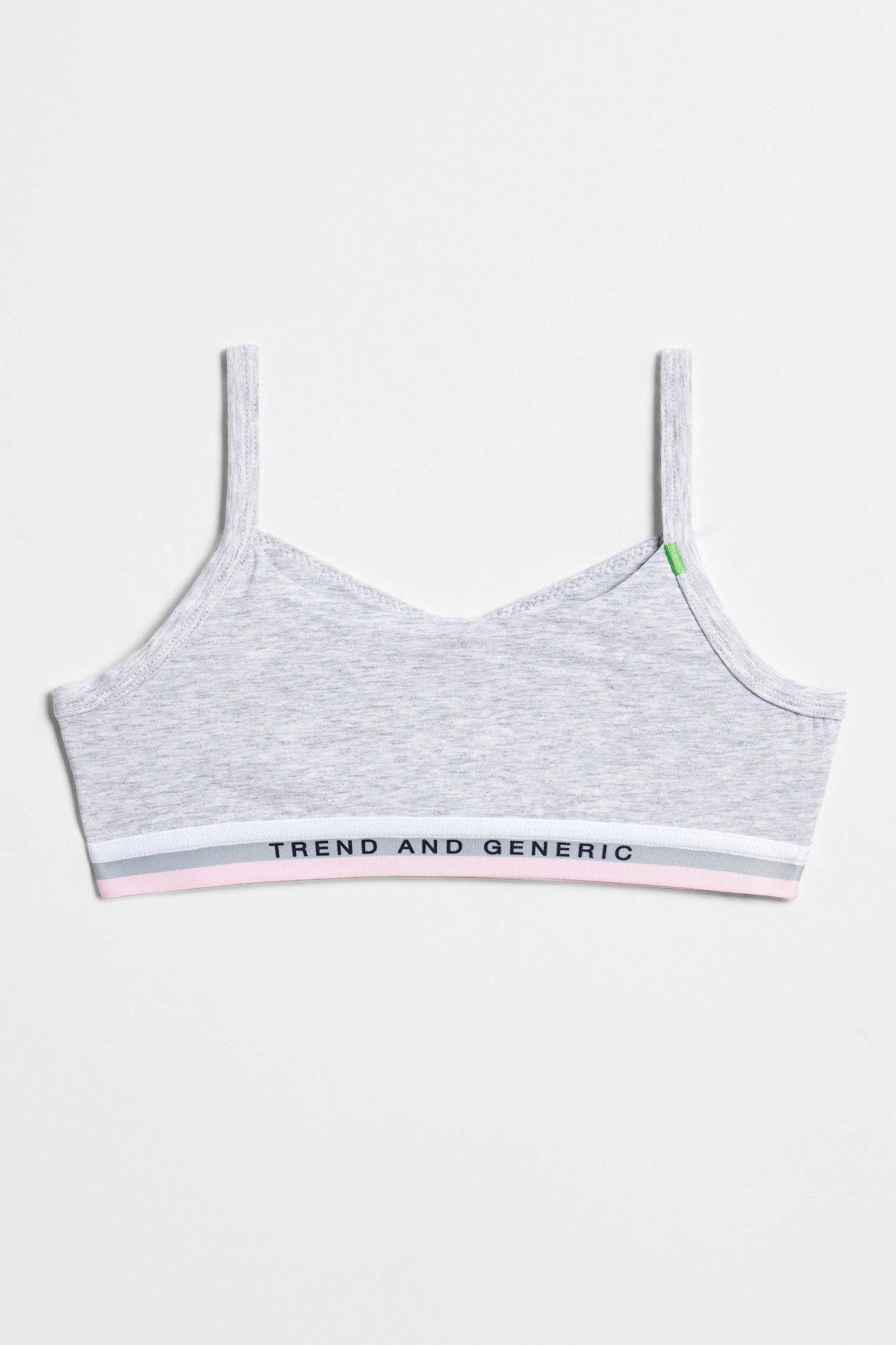 Bralette en coton peigné - Ado fille && GRIS MIXTE