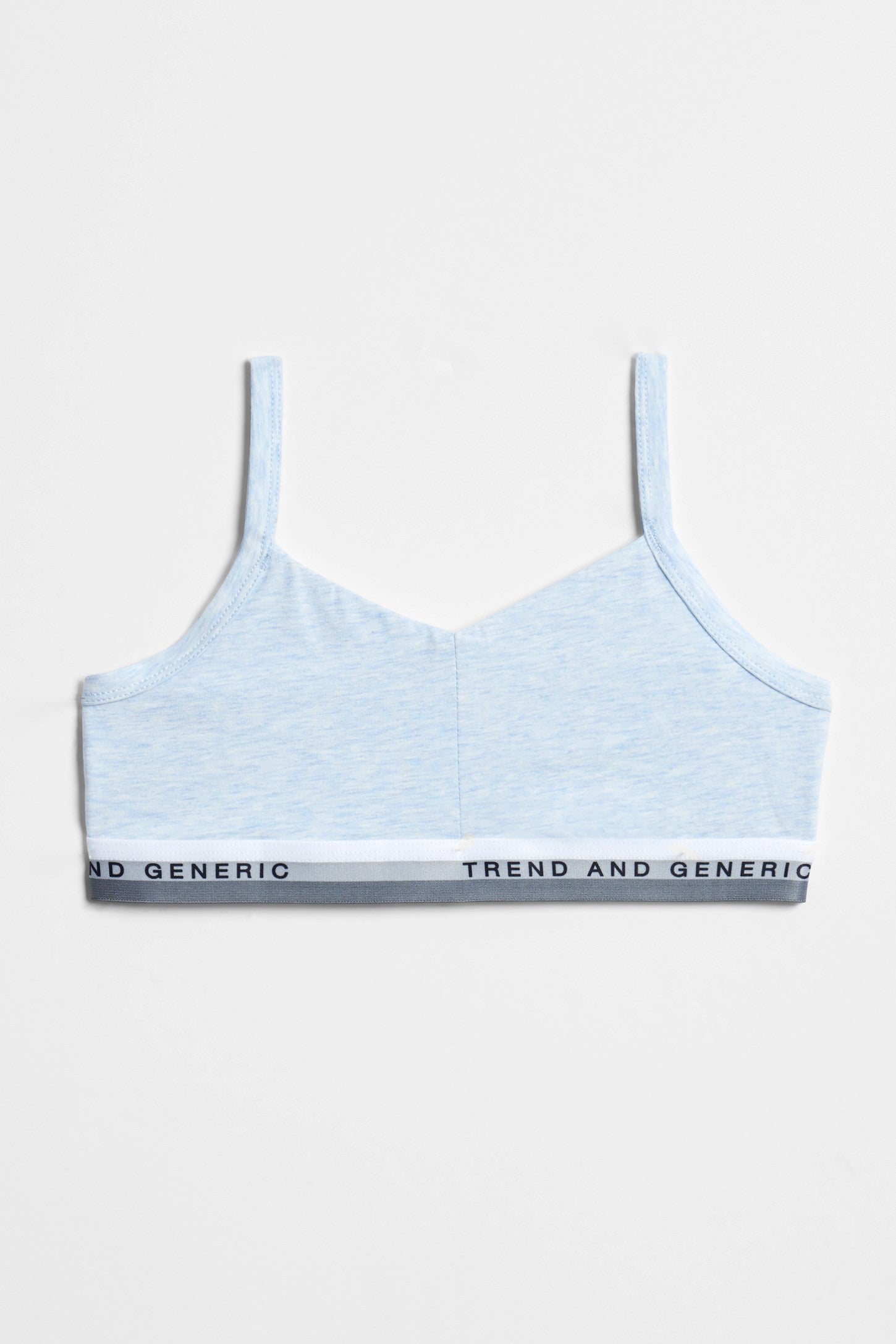 Bralette en coton peigné - Ado fille && BLEU MIXTE