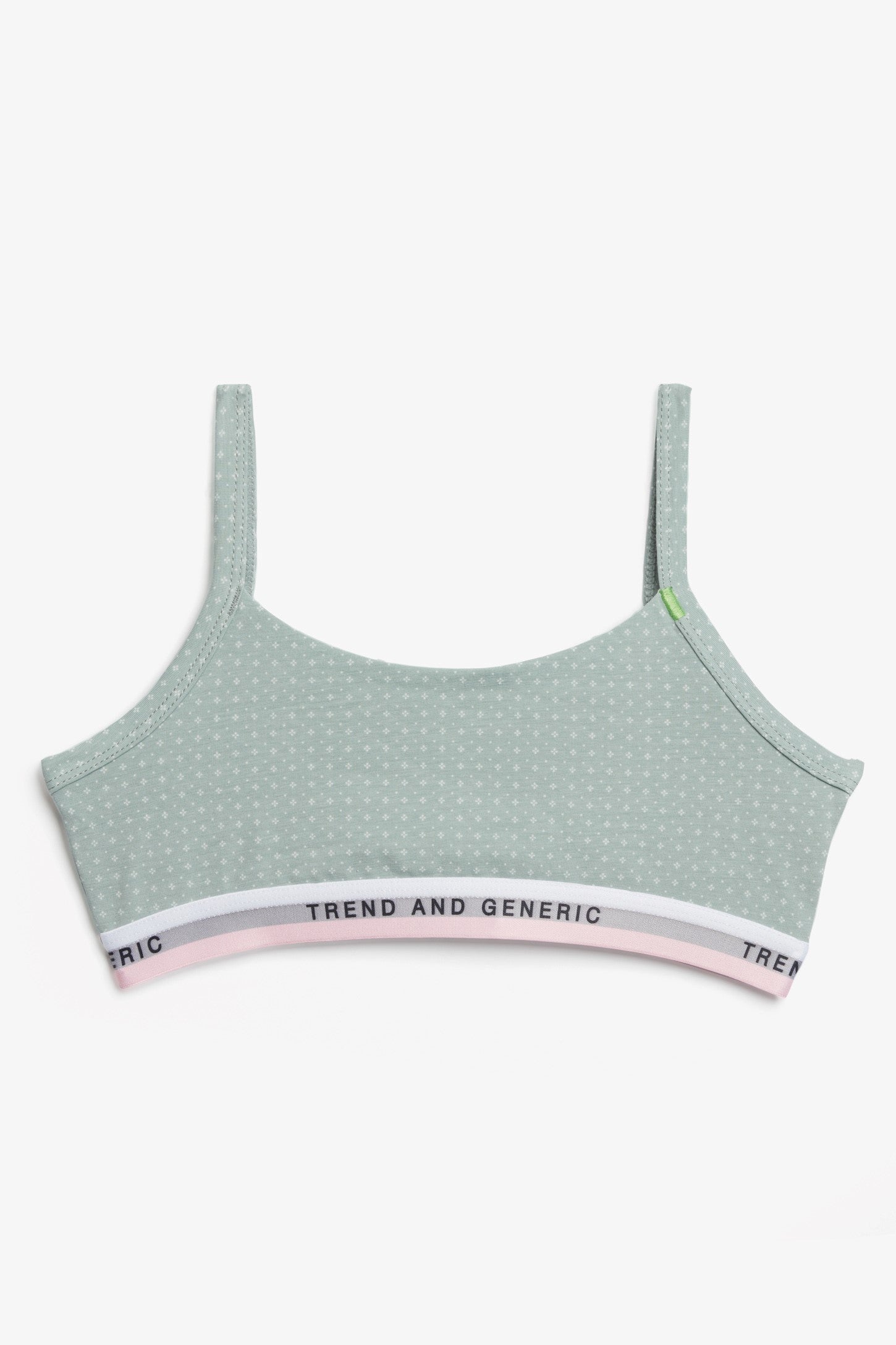 Bralette en coton peigné - Ado fille && VERT PALE