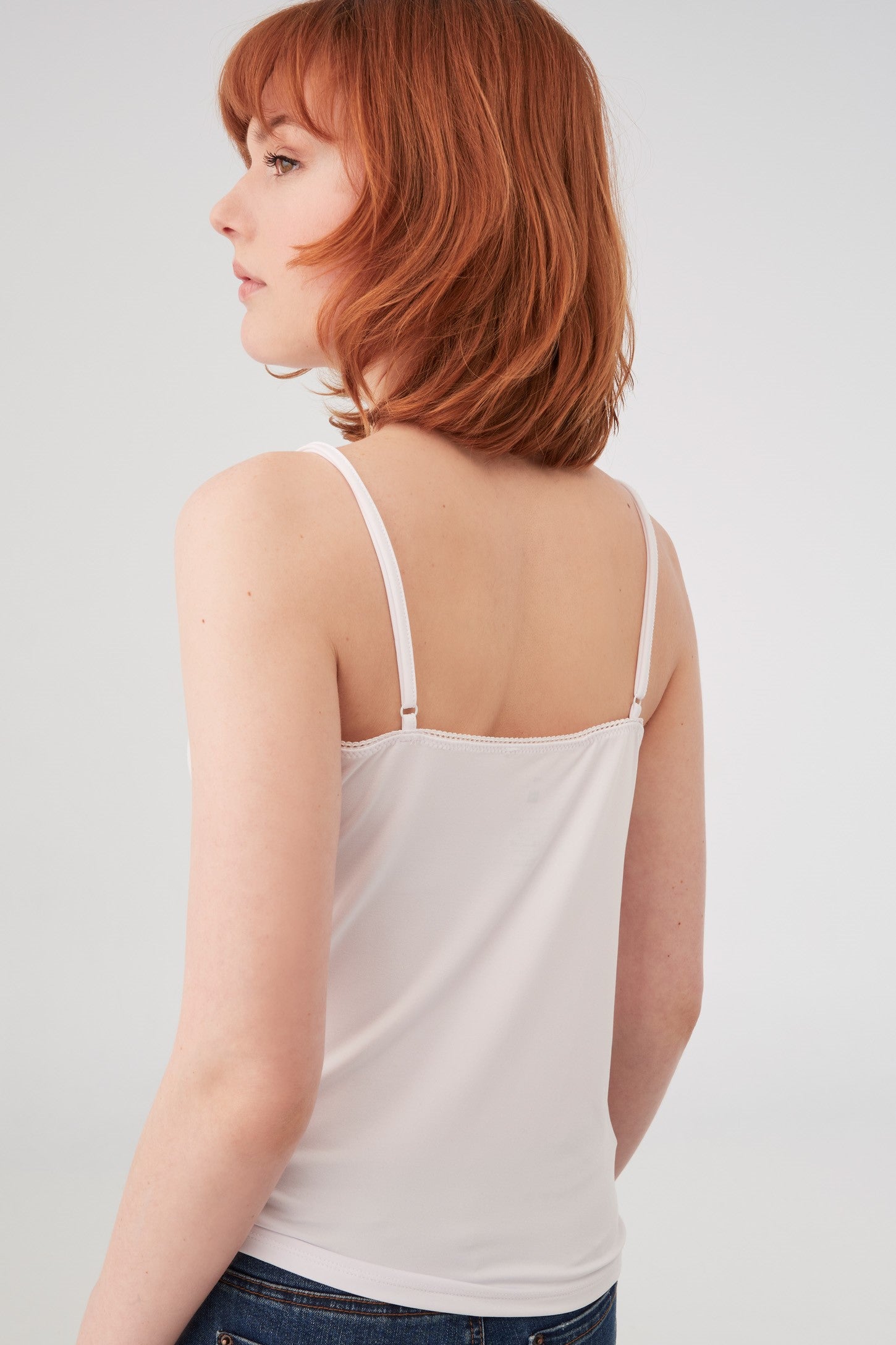  Camisole avec dentelle - Femme && BLANC