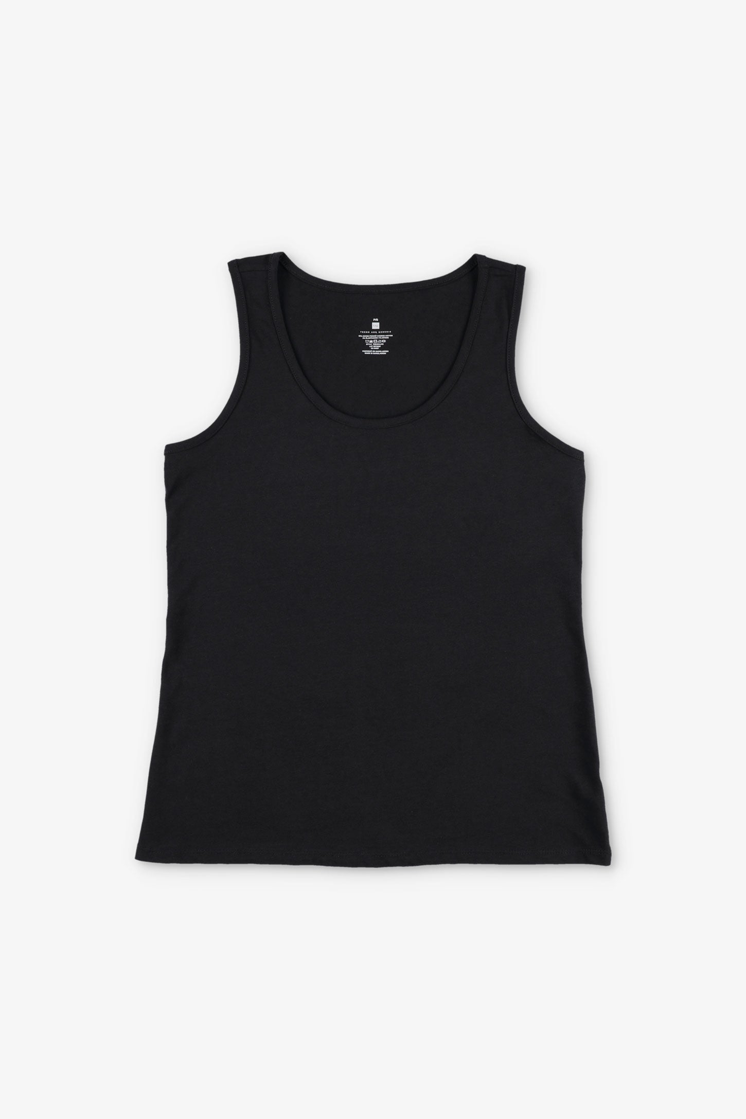 Camisole bretelles larges en coton bio - Femme && NOIR
