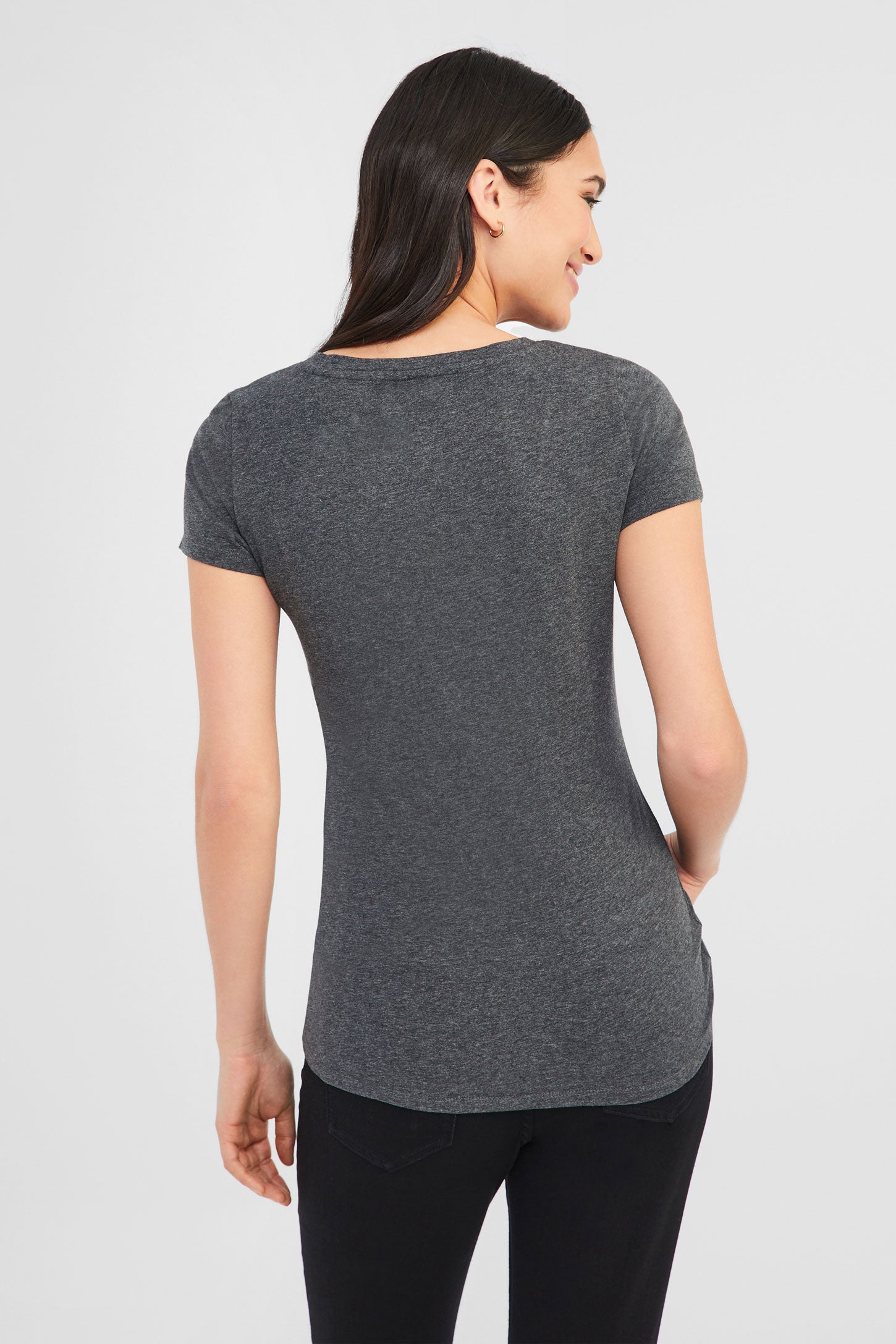 T-shirt en coton bio - Femme && CHARBON MIXTE