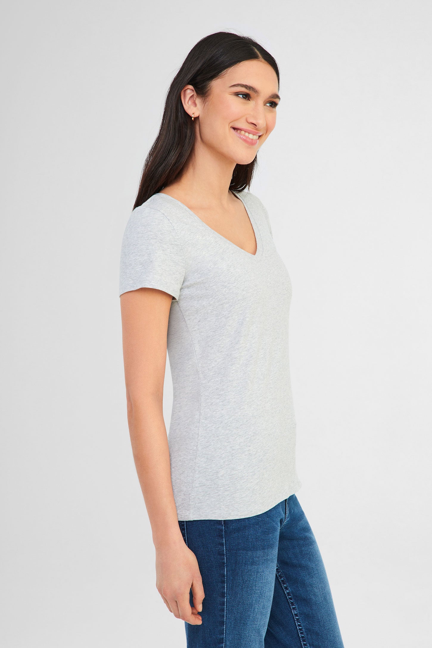 T-shirt en coton bio - Femme && GRIS PALE