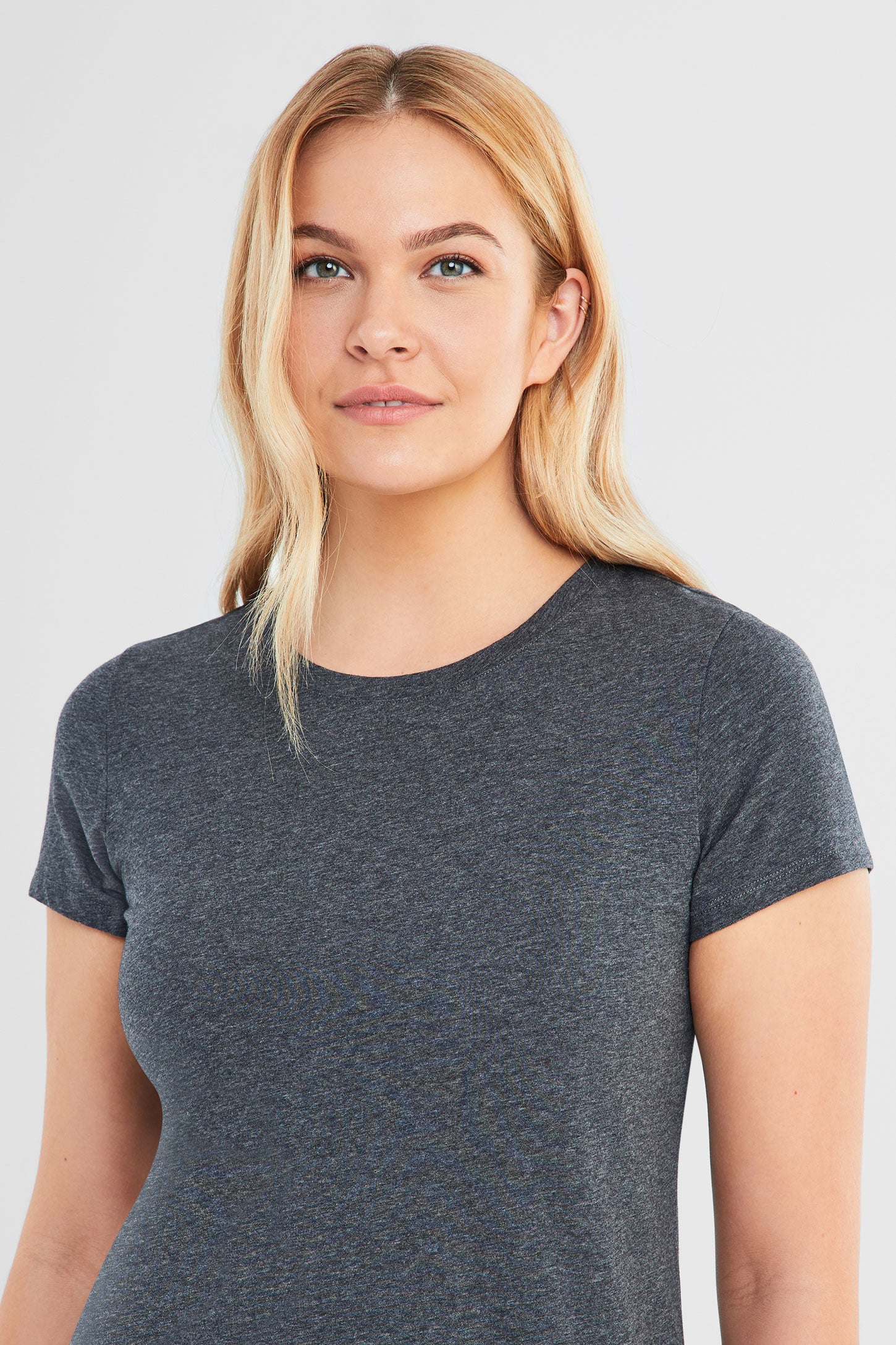 T-shirt en coton bio - Femme && CHARBON MIXTE