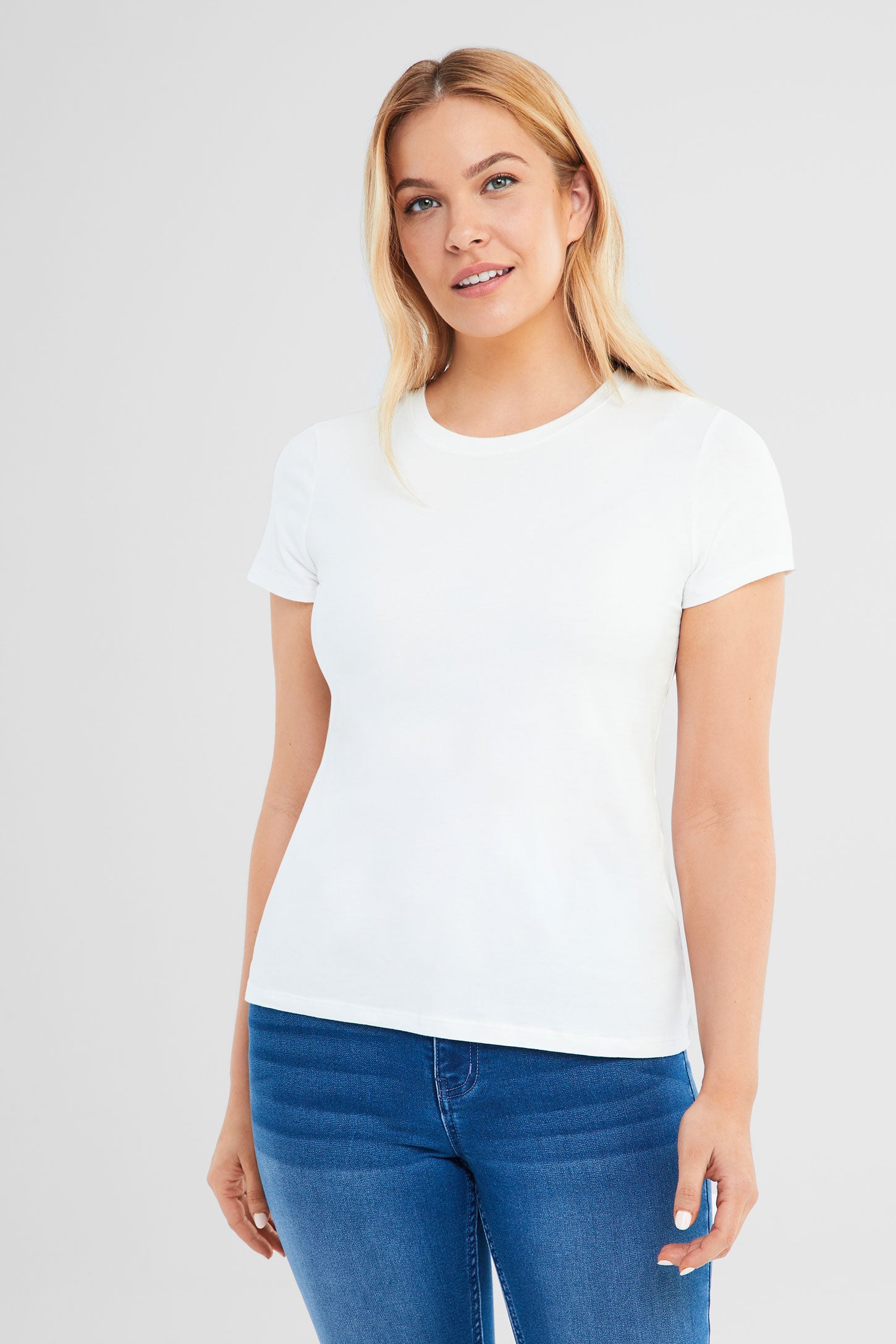 T-shirt en coton bio - Femme && BLANC CASSÉ
