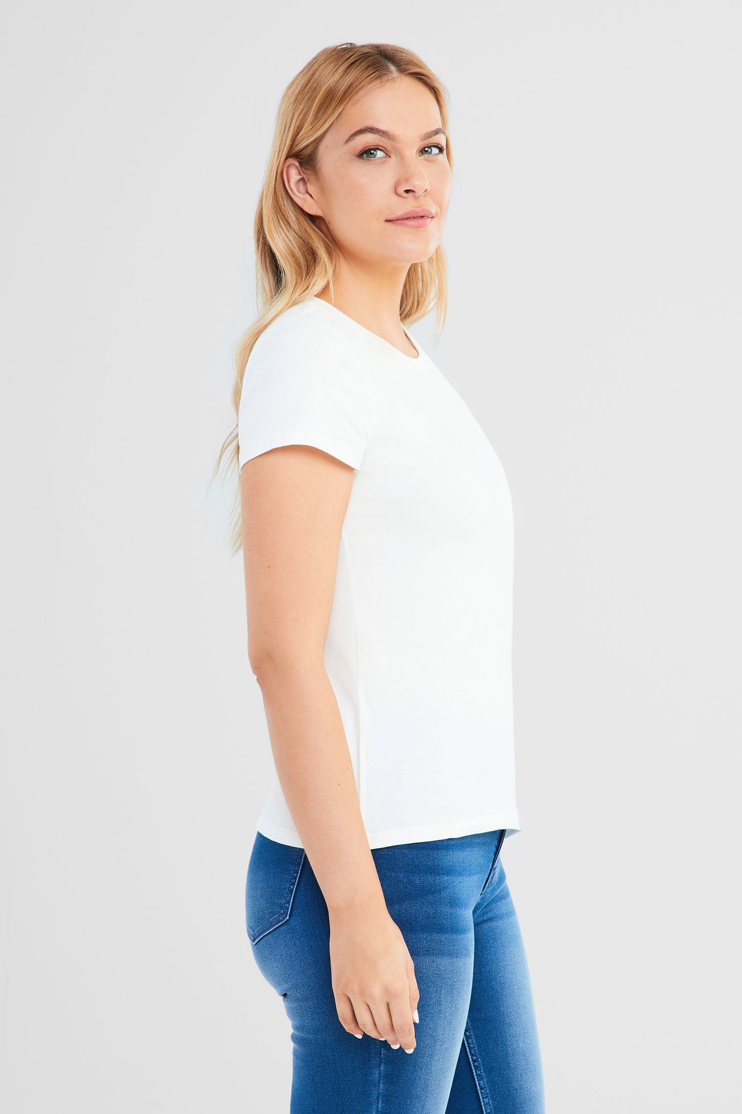 T-shirt en coton bio - Femme && BLANC CASSÉ