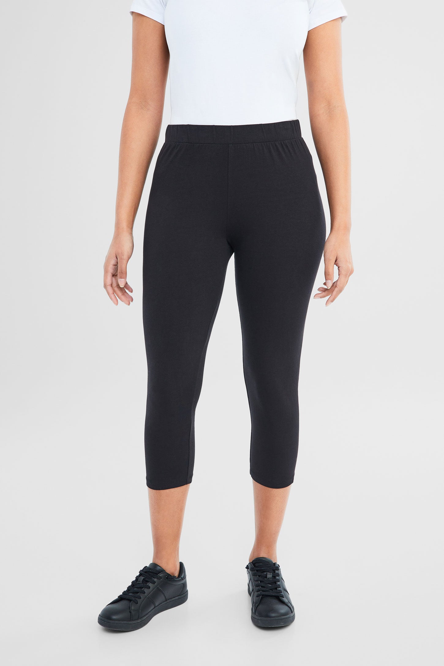 Cropped 3/4 Lenght Cotton Leggings with Lace