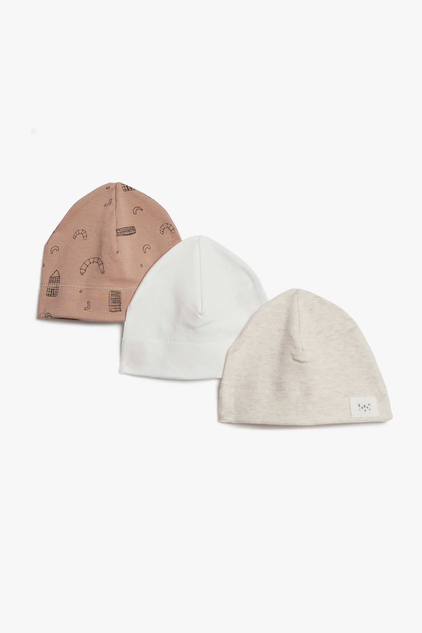 Lot de 3 bonnets naissance - Bébé && OATMEAL